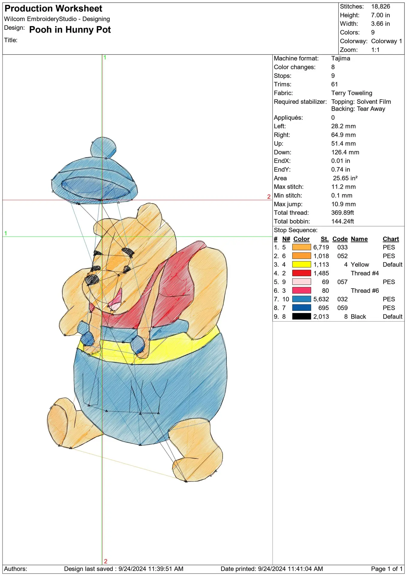 Pooh in Huney pot - Halloween embroidery design - embroidery file - instant download — view 2