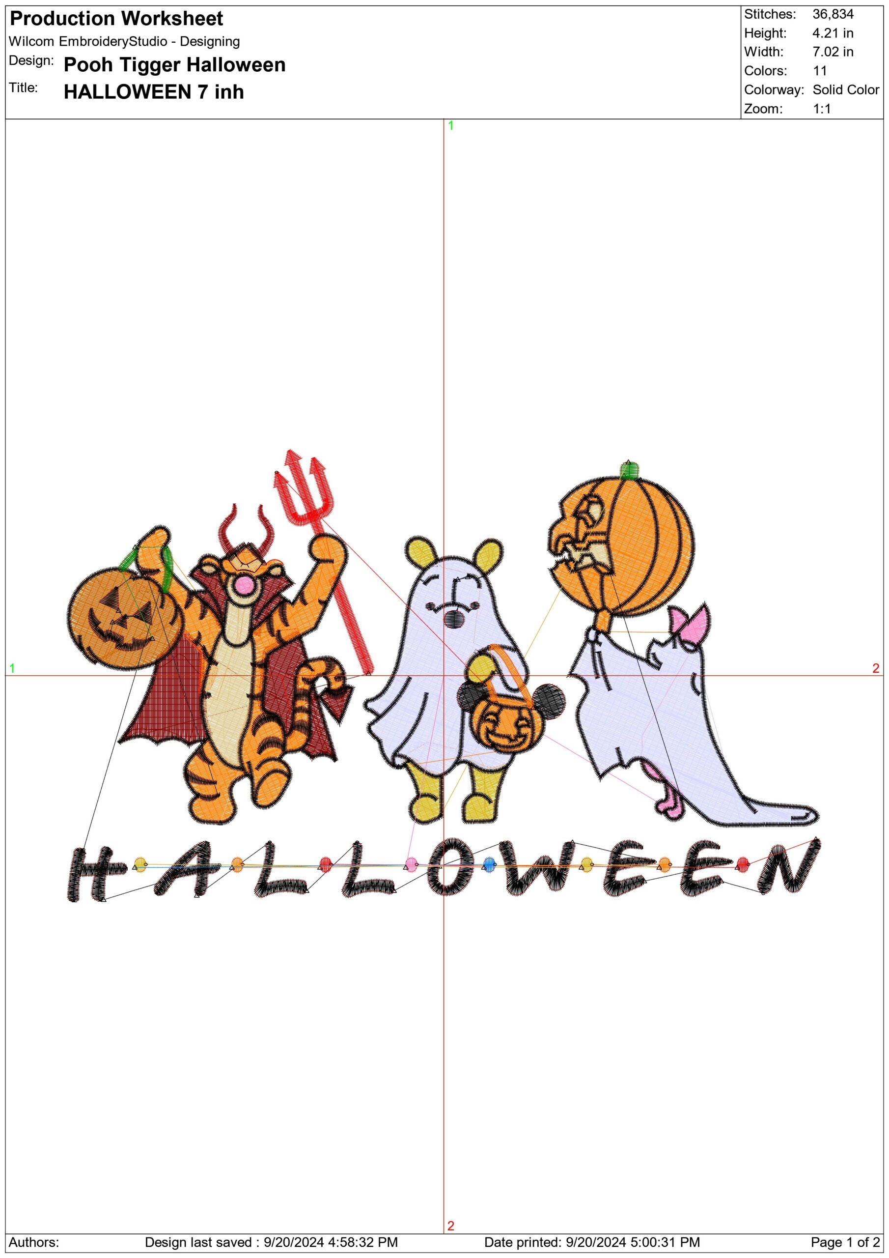 Pooh and Tigger - Halloween embroidery design - embroidery file - instant download — view 2