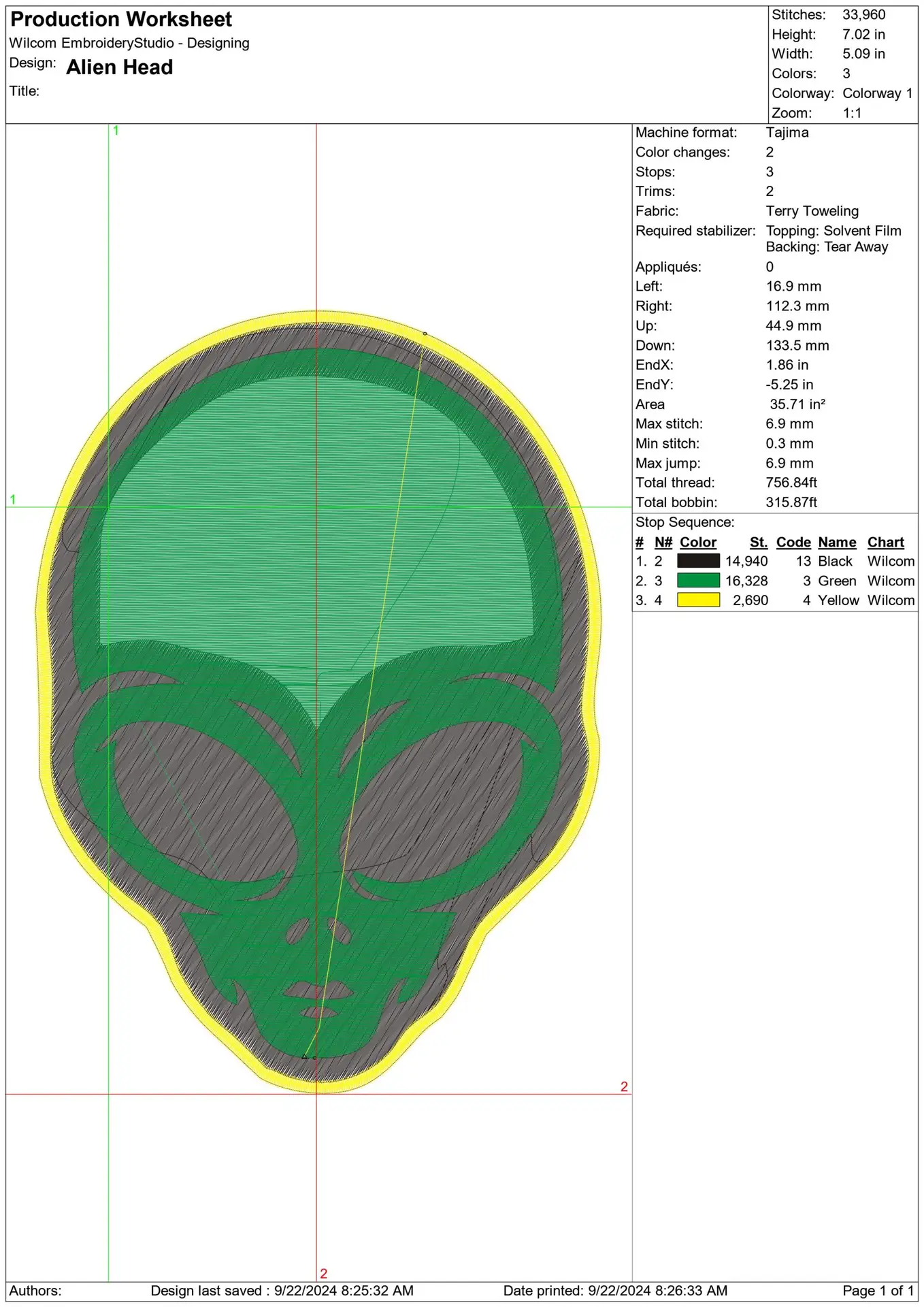 Alien Head - Halloween embroidery design - embroidery file - instant download — view 2