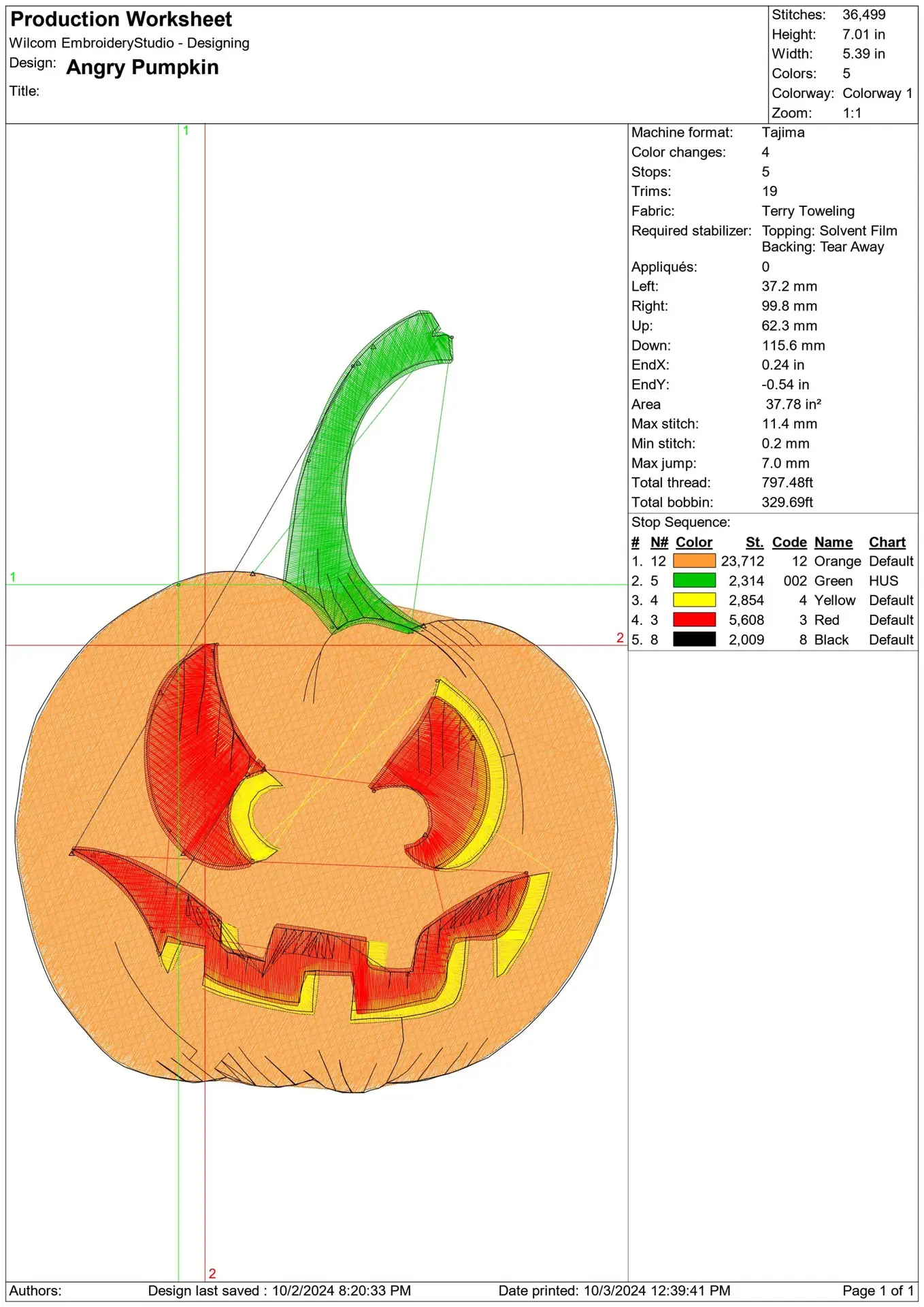 Angry Pumpkin - Halloween embroidery design - embroidery file - instant download — view 2