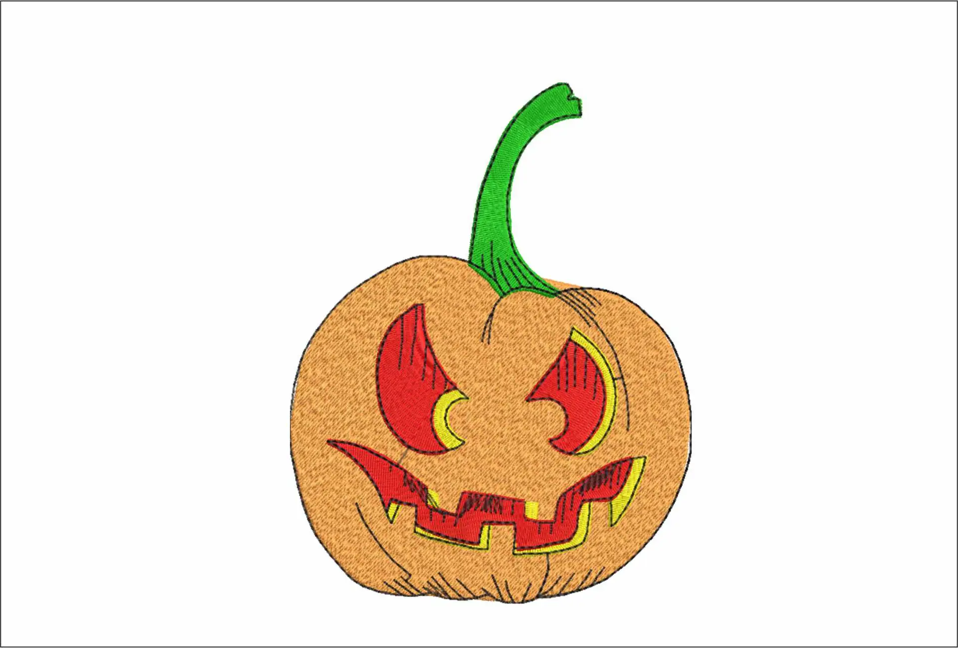 Angry Pumpkin - Halloween embroidery design - embroidery file - instant download