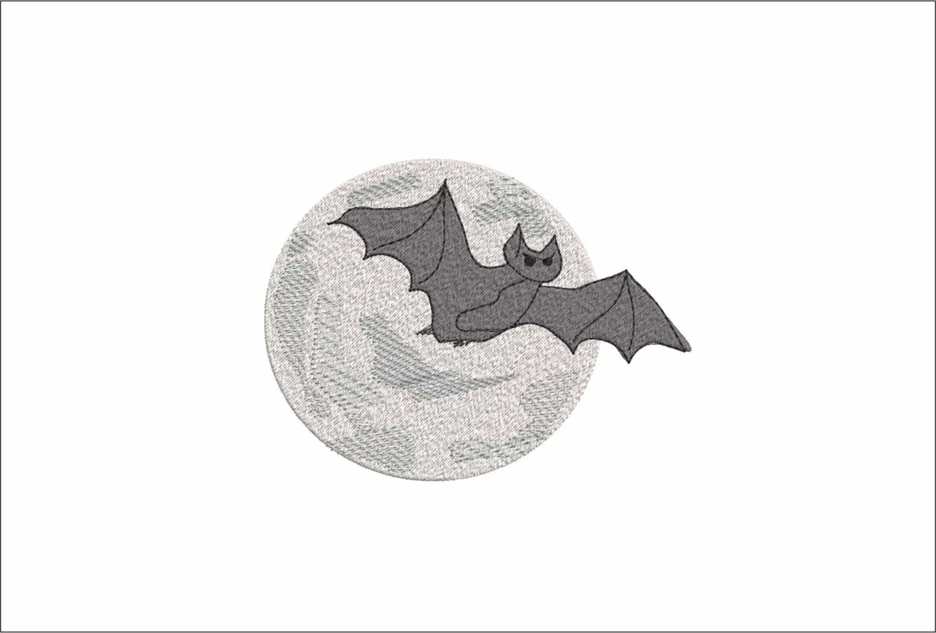 Bat and Moon - Halloween embroidery design - embroidery file - instant download
