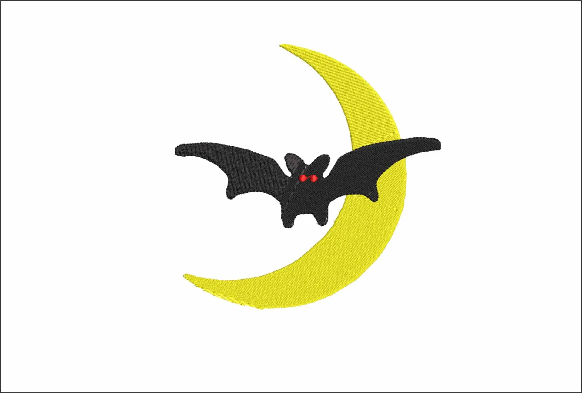 Bat across Moon - Halloween embroidery design - embroidery file - instant download