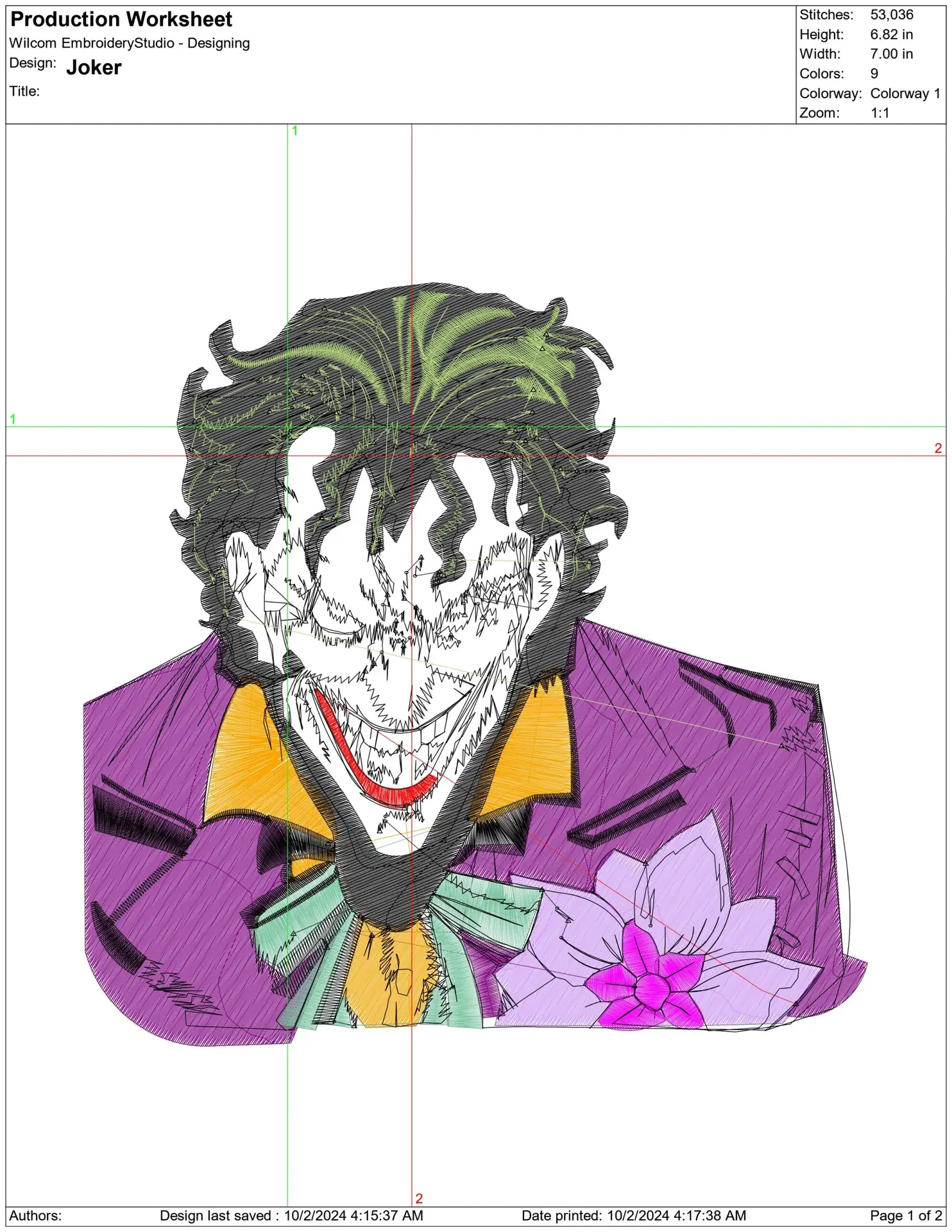 Joker Smile - Halloween embroidery design - embroidery file - instant download — view 2