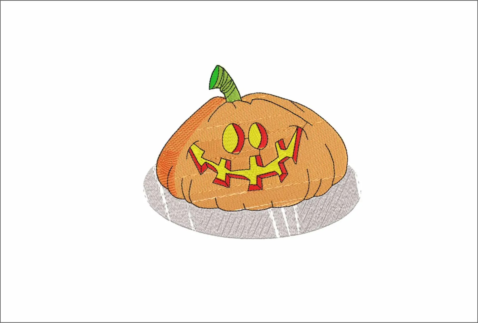 Flat Pumpkin - Halloween embroidery design - embroidery file - instant download