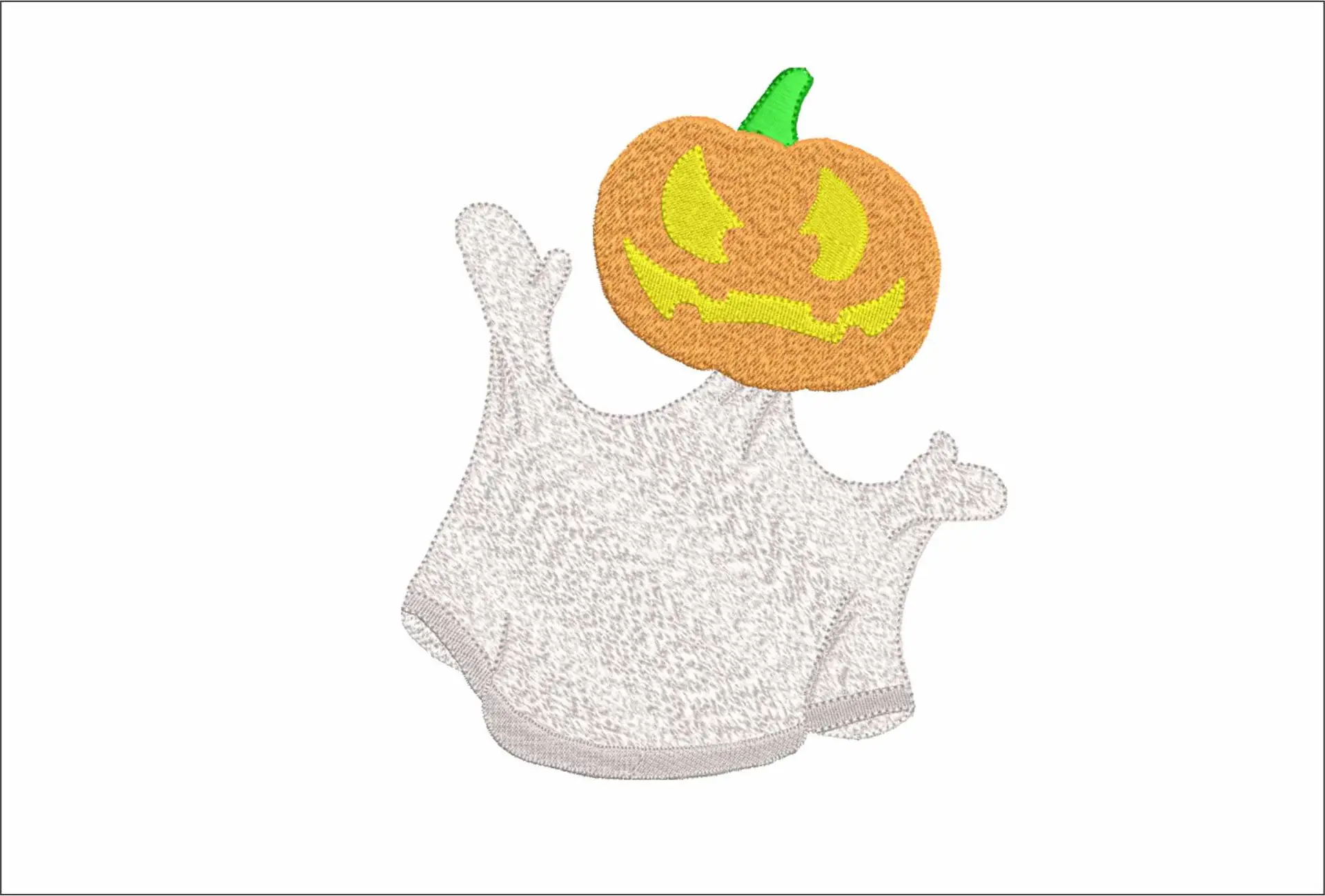 Ghost Pumpkin Head - Halloween embroidery design - embroidery file - instant download