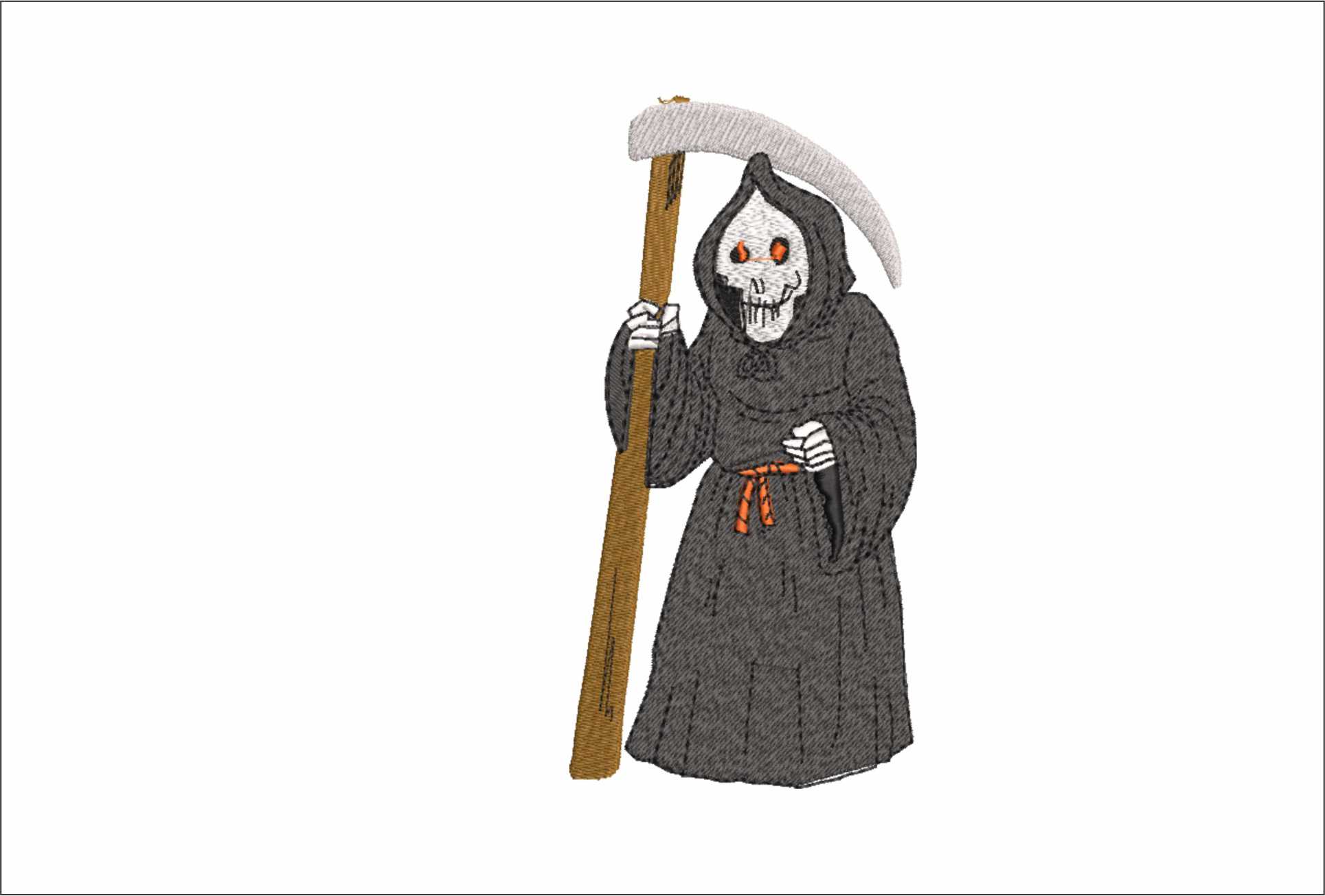 Grimm Reaper - Halloween embroidery design - embroidery file - instant download