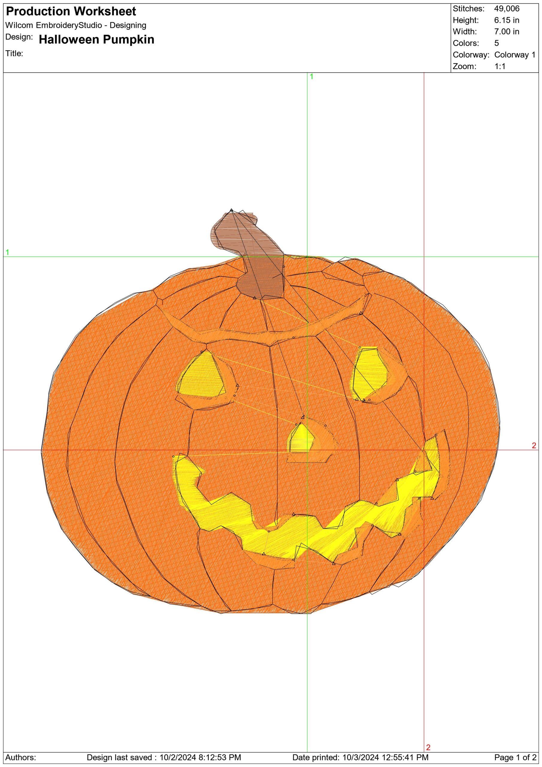 Halloween Pumpkin - Halloween embroidery design - embroidery file - instant download — view 2