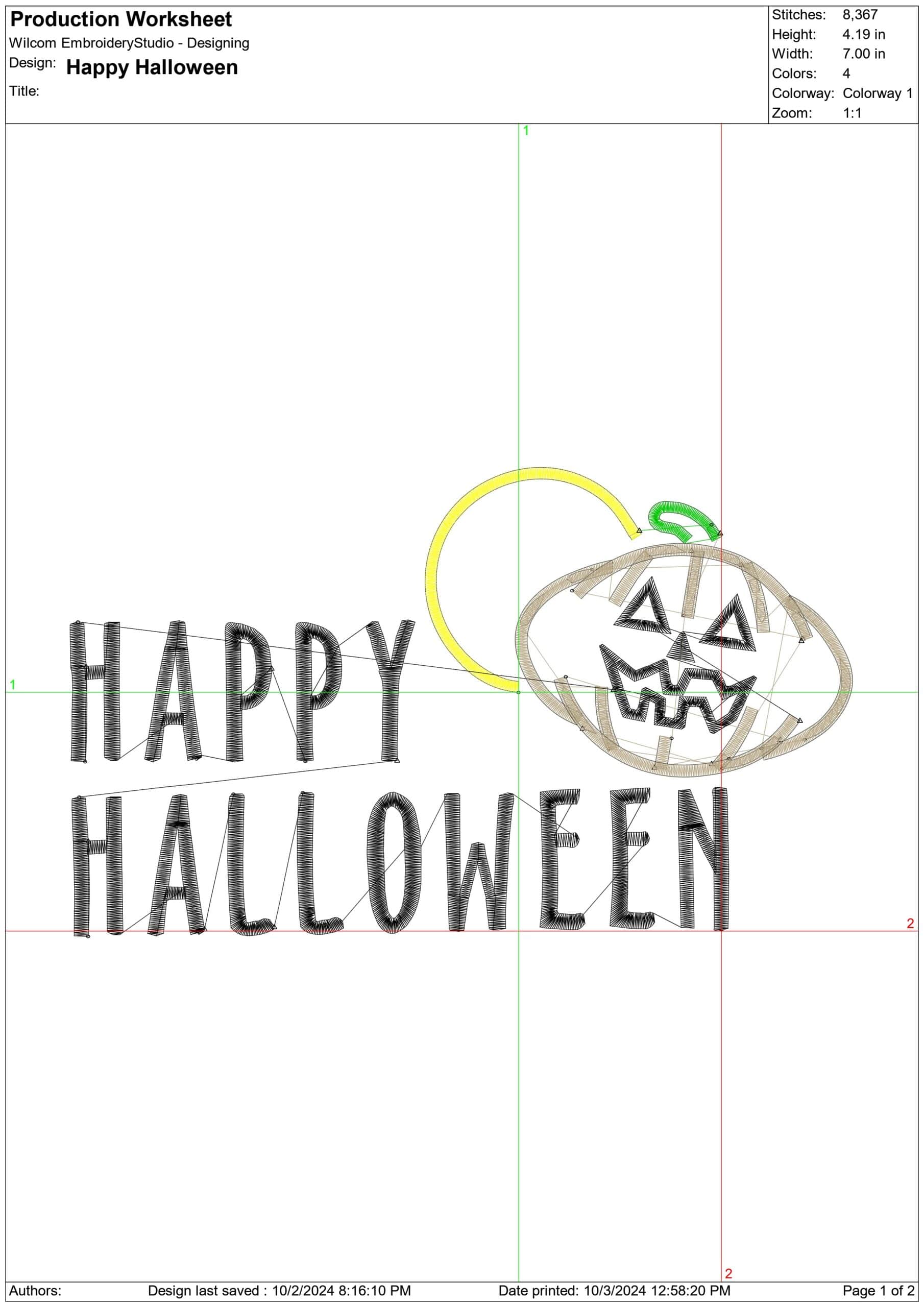 Happy Halloween - Halloween embroidery design - embroidery file - instant download — view 2