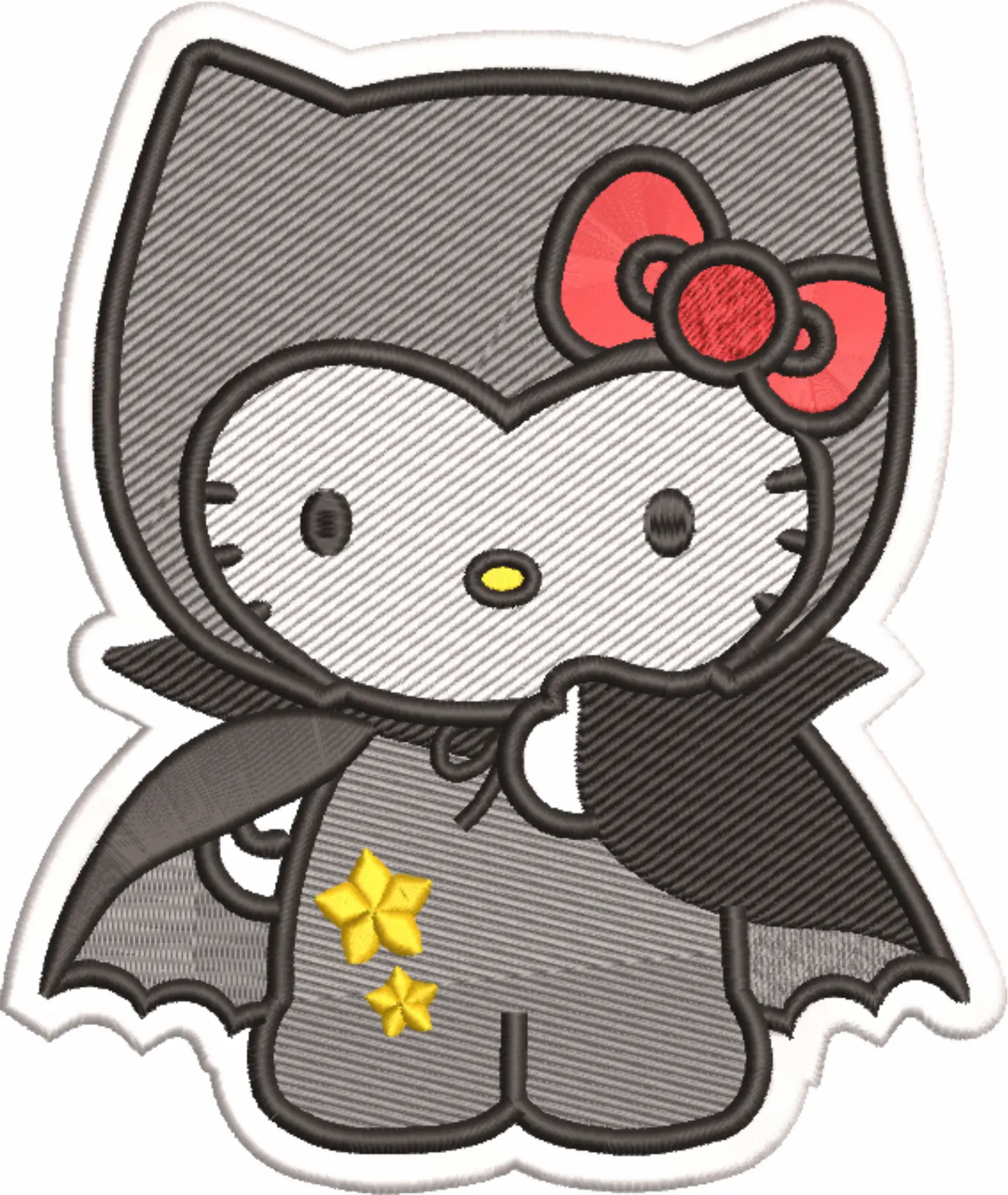Hello Kitty Dracula - Halloween embroidery design - embroidery file - instant download