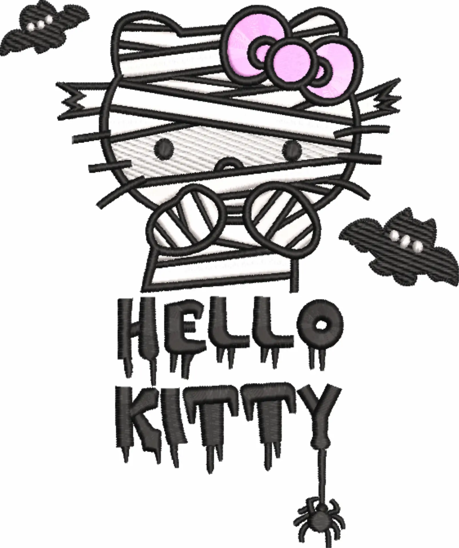 Hello Kitty Mummy - Halloween embroidery design - embroidery file - instant download
