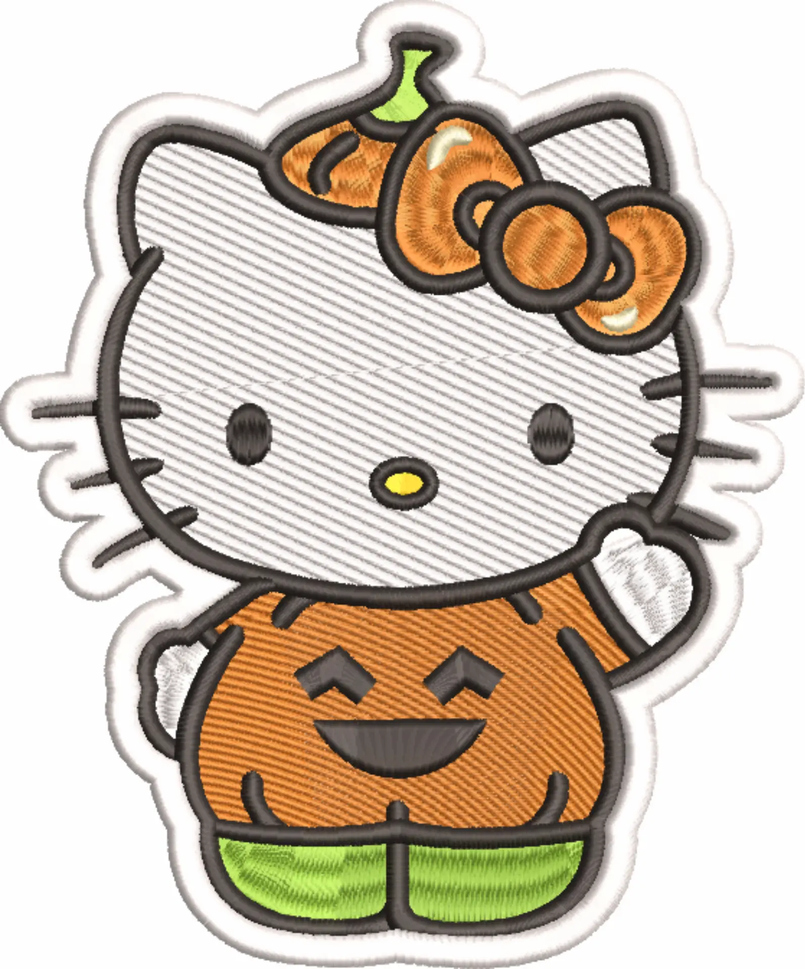 Hello Kitty Pumpkin - Halloween embroidery design - embroidery file - instant download