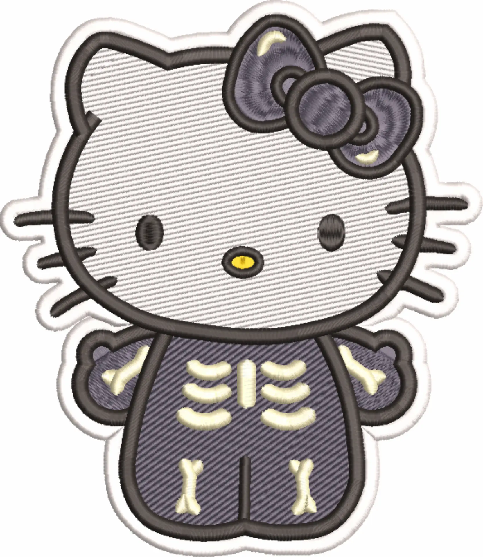 Hello Kitty Skeleton - Halloween embroidery design - embroidery file - instant download