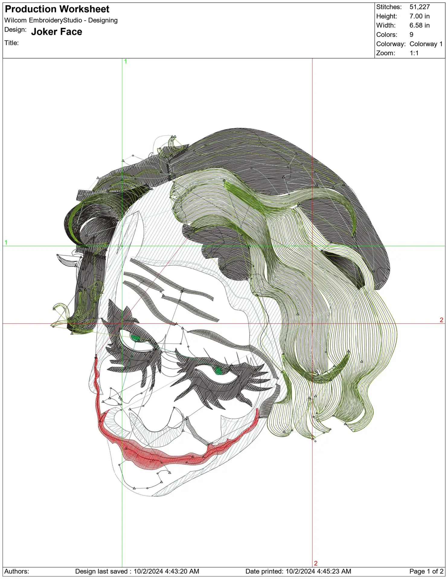 Joker Face - Halloween embroidery design - embroidery file - instant download — view 2