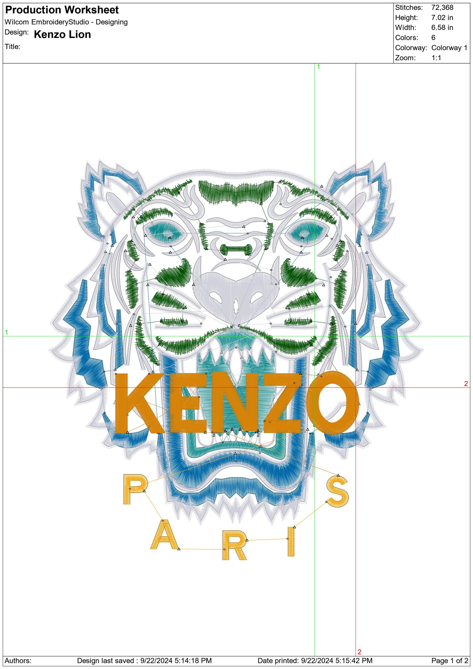 Kenzo Lucky Tiger - Halloween embroidery design - embroidery file - instant download — view 2