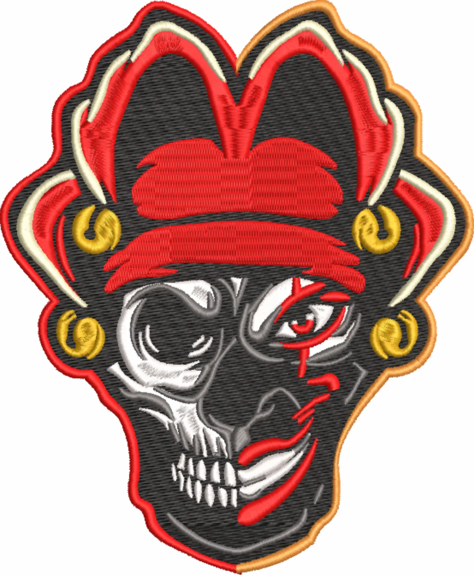 Joker Skull - Halloween embroidery design - embroidery file - instant download