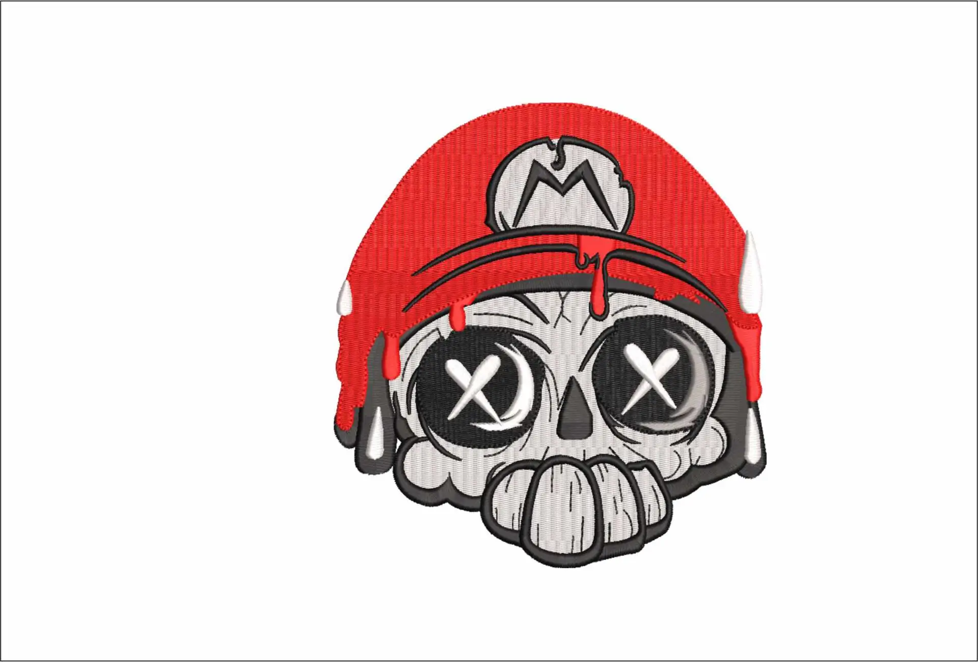 Mario Skull - Halloween embroidery design - embroidery file - instant download