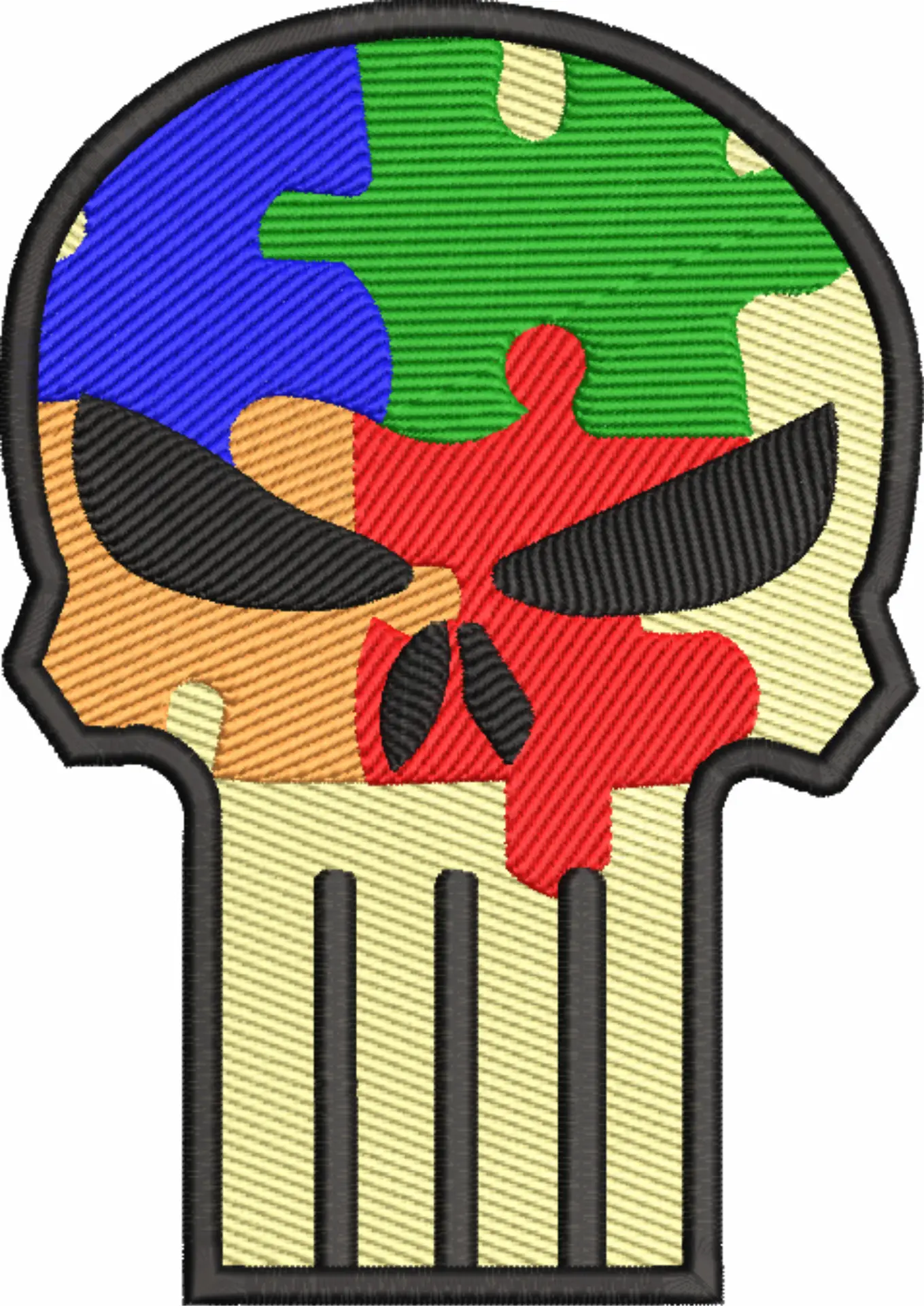 Punisher Skull - Halloween embroidery design - embroidery file - instant download