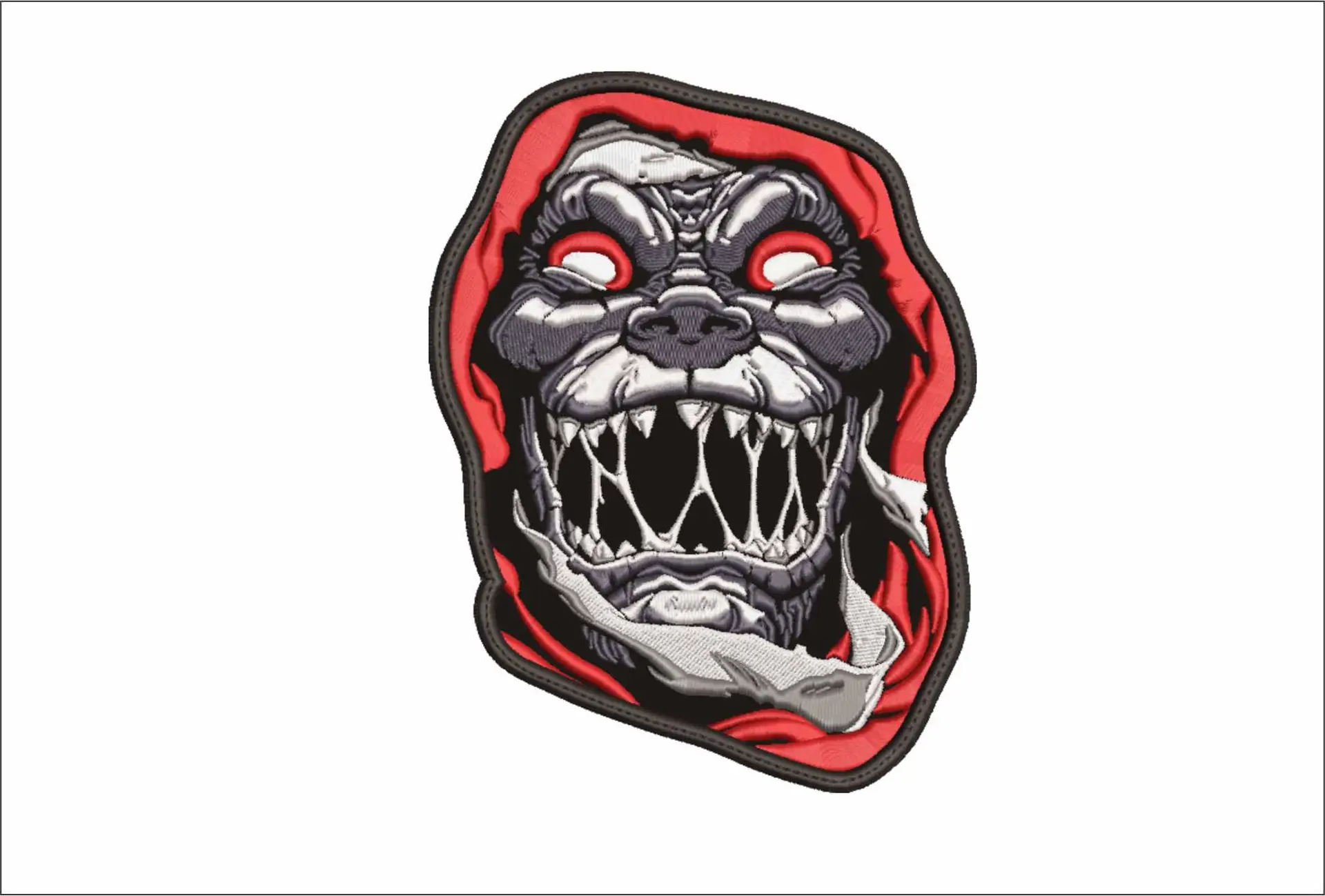 Red Eye Skull - Halloween embroidery design - embroidery file - instant download