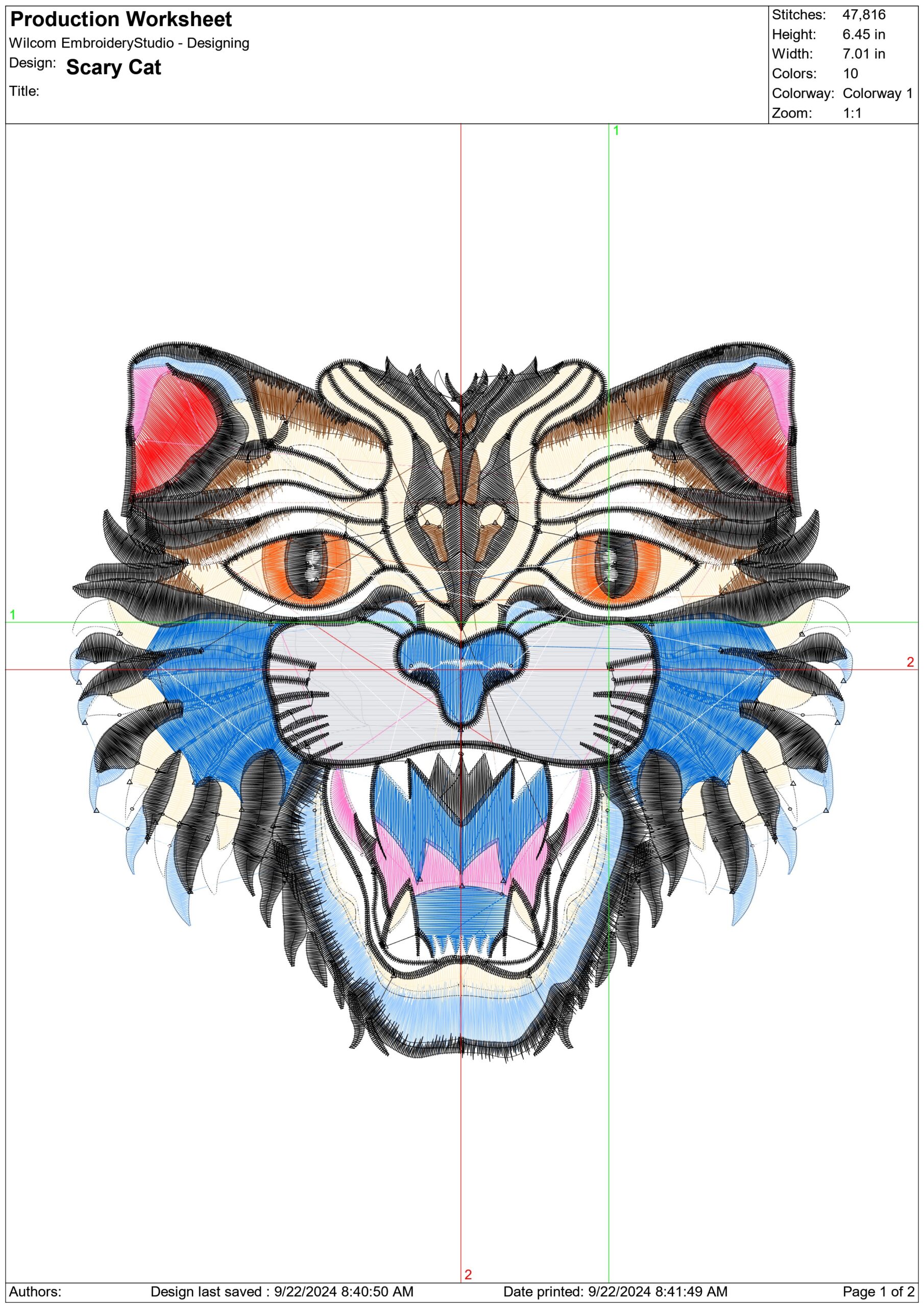 Gucci Scary Cat - Halloween embroidery design - embroidery file - instant download — view 2