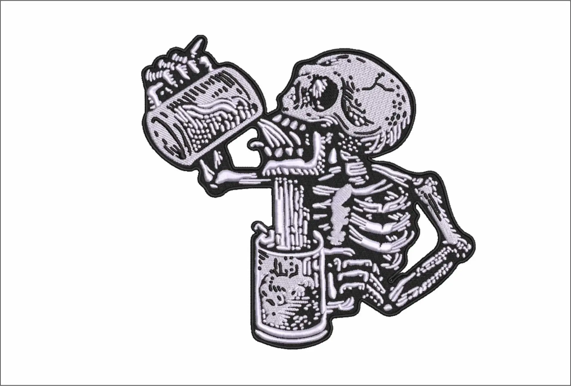 Skeleton Beer - Halloween embroidery design - embroidery file - instant download