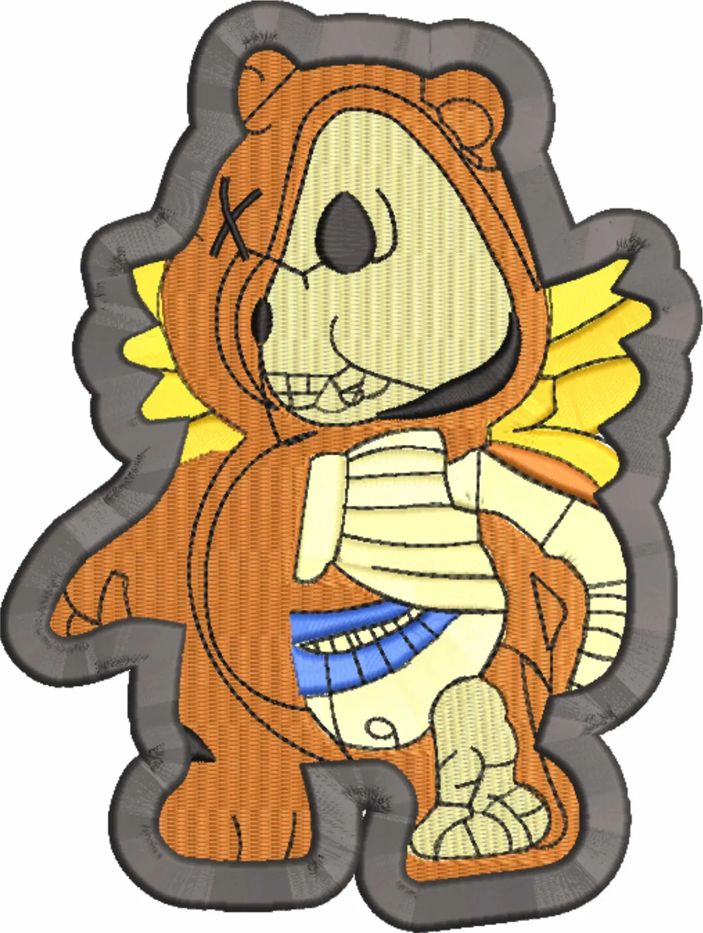 Skeleton Teddy - Halloween embroidery design - embroidery file - instant download