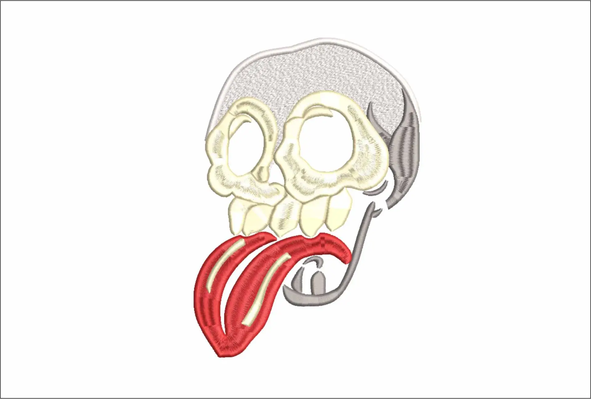 Skeleton Tongue - Halloween embroidery design - embroidery file - instant download