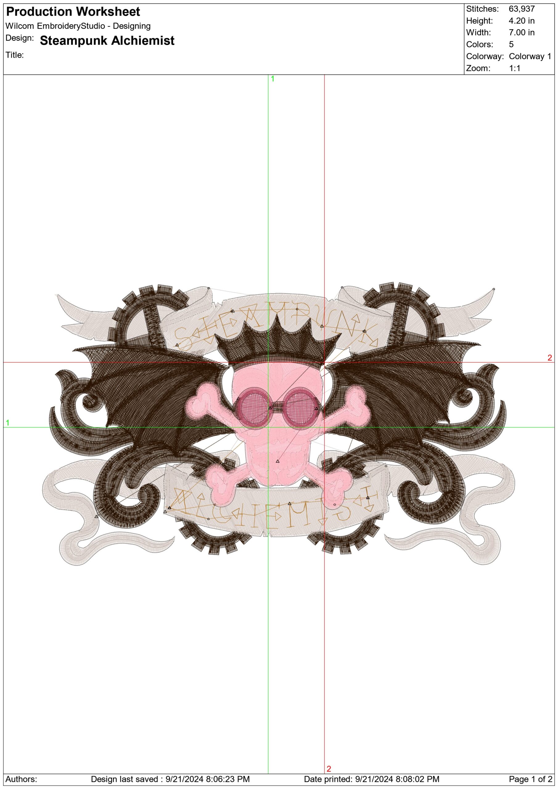 Steam Punk Alchemist - Halloween embroidery design - embroidery file - instant download — view 2