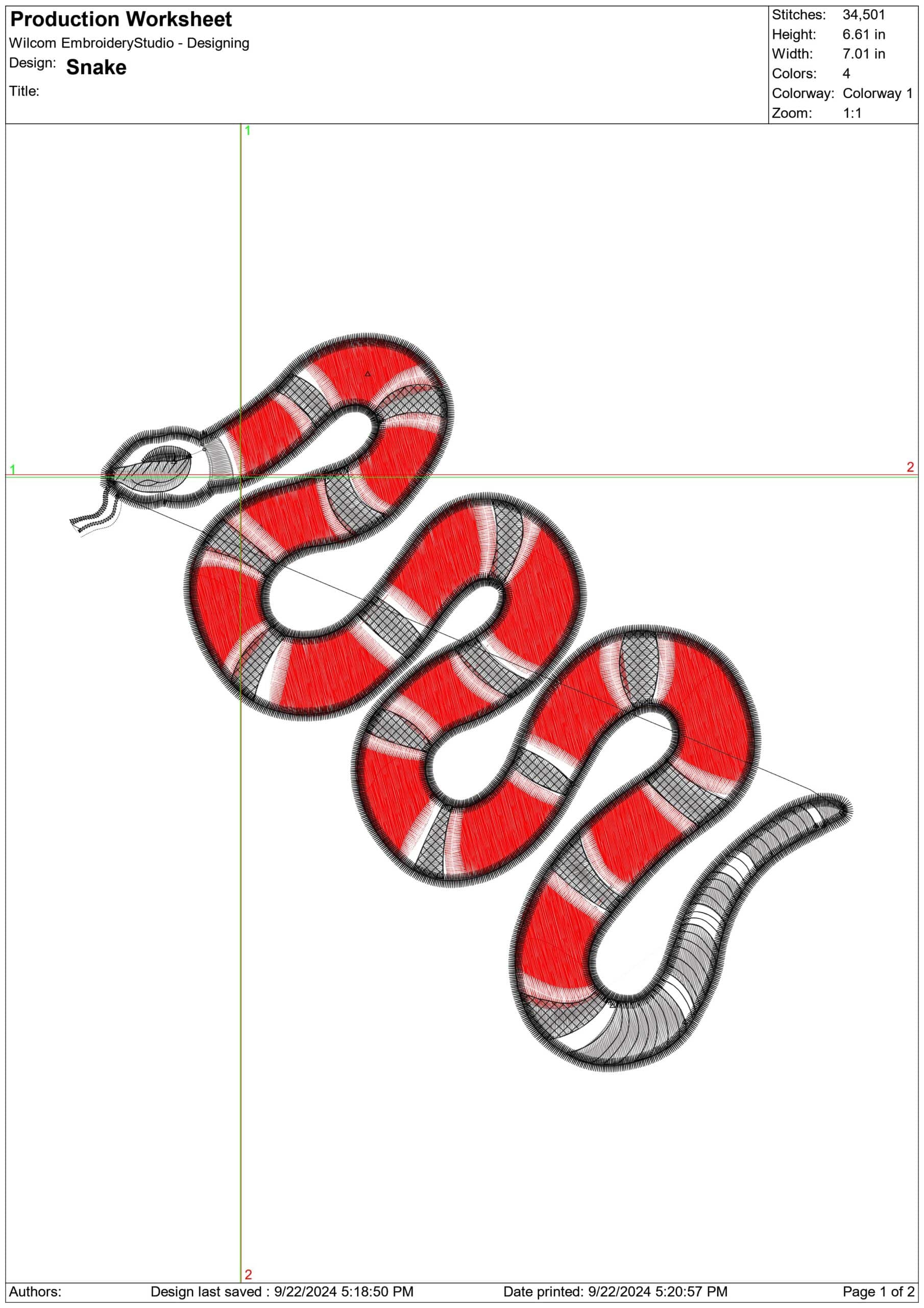 Gucci Snake - Halloween embroidery design - embroidery file - instant download — view 2