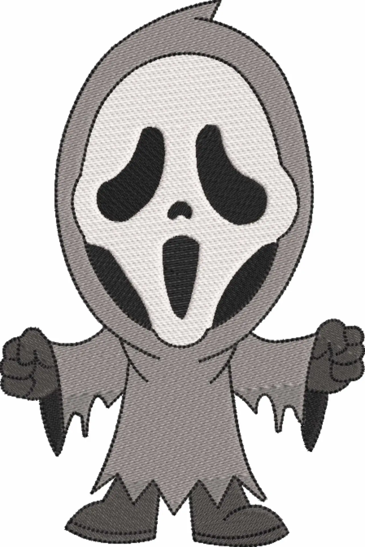 Scream Young - Halloween embroidery design - embroidery file - instant download