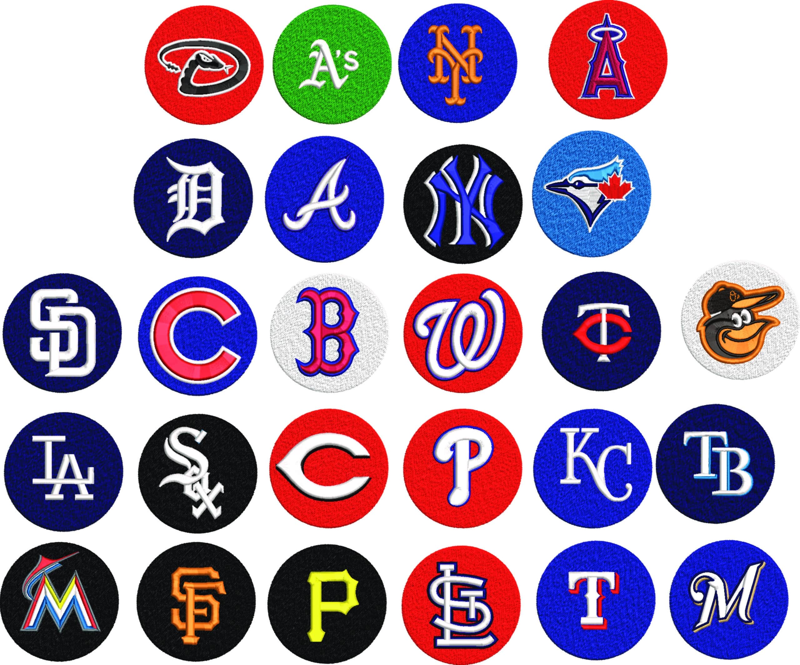 26 Major league Baseball logo - MLB embroidery machine pattern embroidery file - 1 size (3 inch approx) instant download