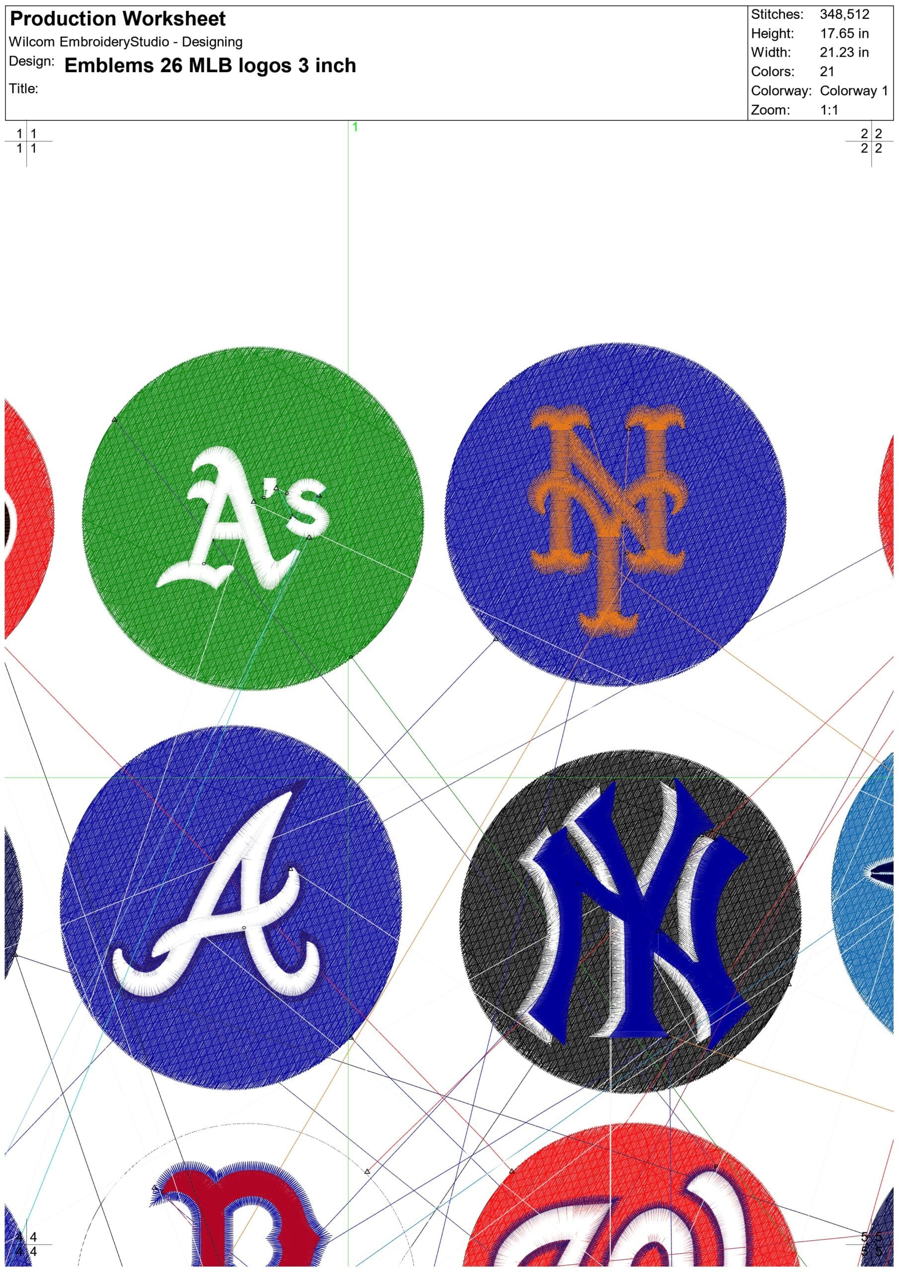 26 Major league Baseball logo - MLB embroidery machine pattern embroidery file - 1 size (3 inch approx) instant download — view 2