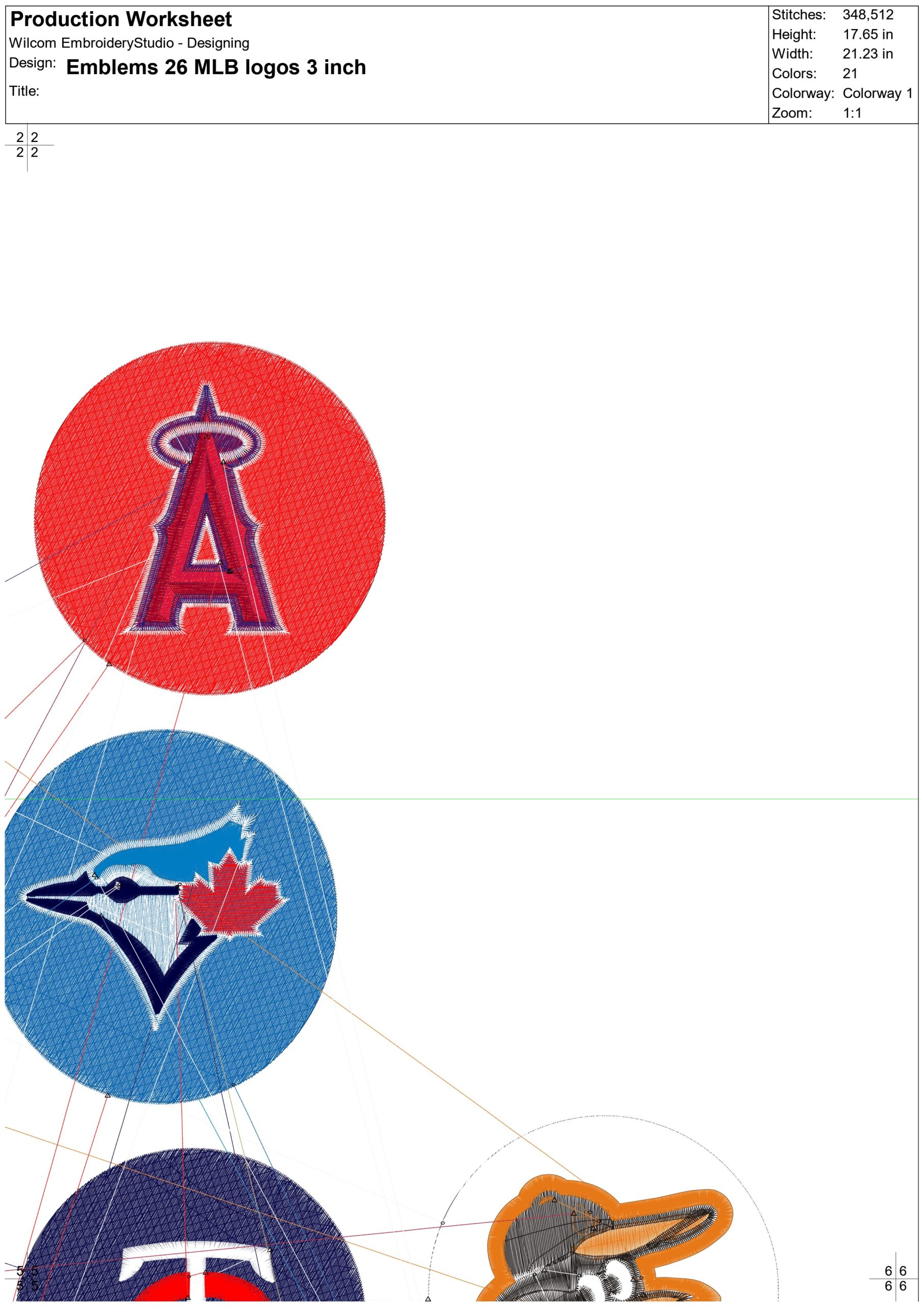 26 Major league Baseball logo - MLB embroidery machine pattern embroidery file - 1 size (3 inch approx) instant download — view 3