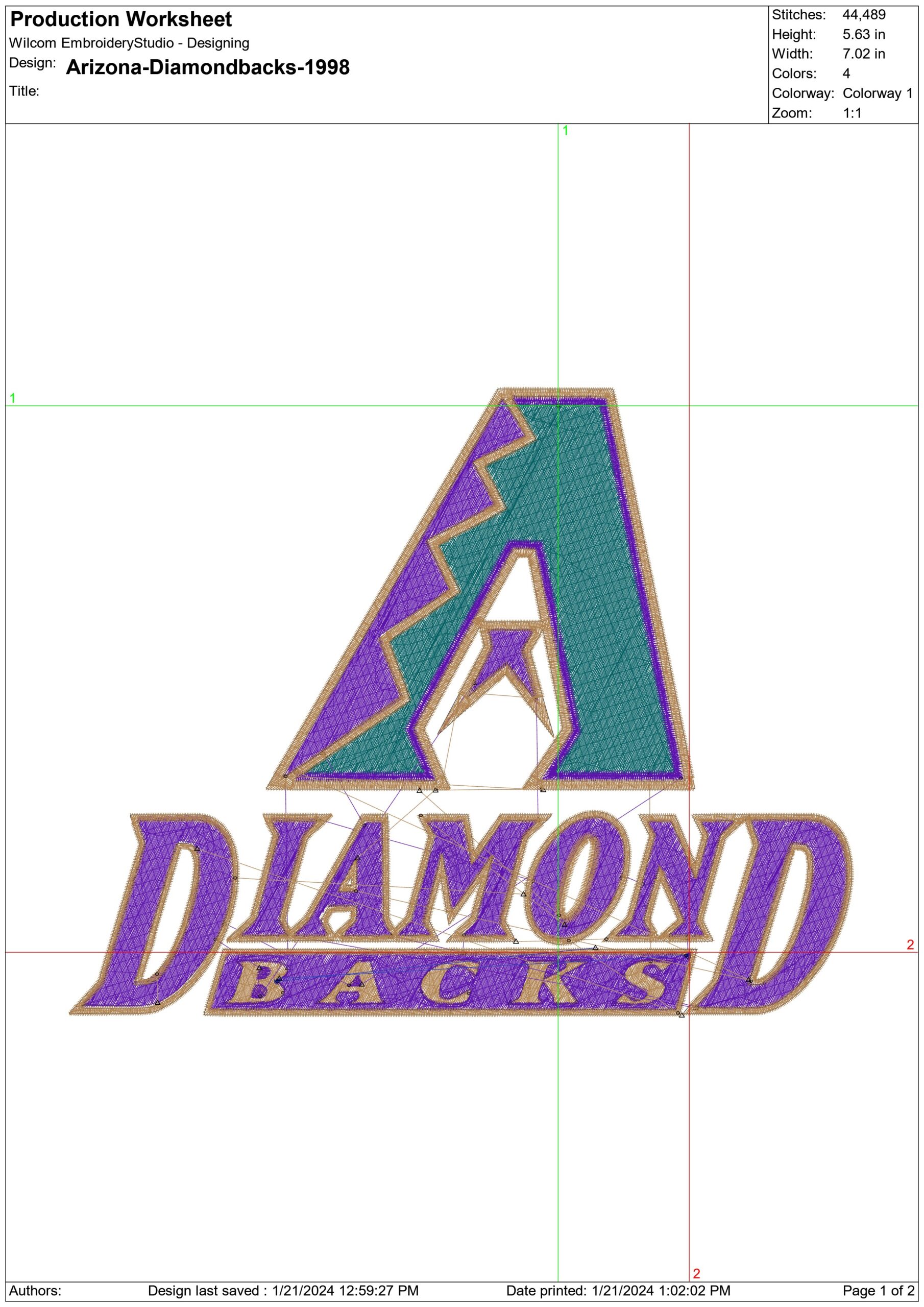 Arizona Diamondbacks - Major league Baseball logo - MLB embroidery machine pattern embroidery file - instant download — view 2