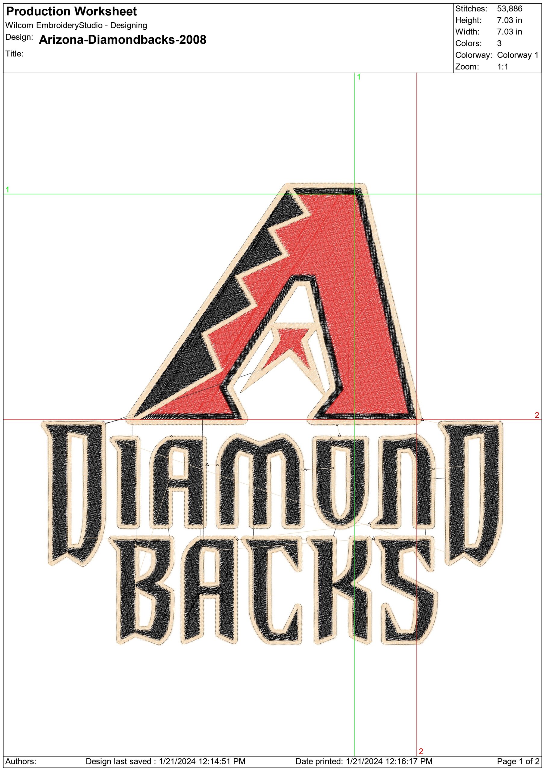 Arizona Diamondbacks 2008 - Major league Baseball logo - MLB embroidery machine pattern embroidery file - instant download — view 2