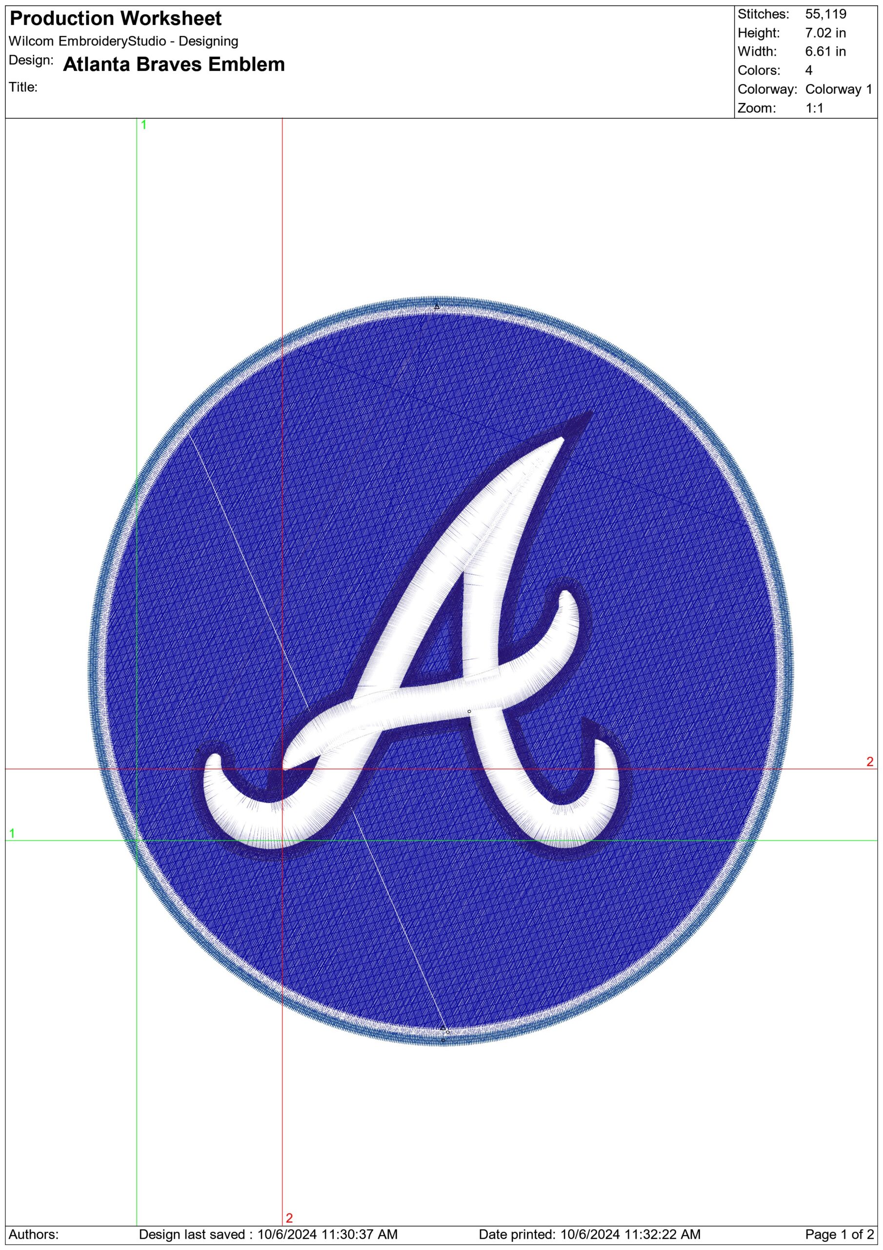 Atlanta Braves Logo - Major league Baseball logo - MLB embroidery machine pattern embroidery file - instant download — view 2