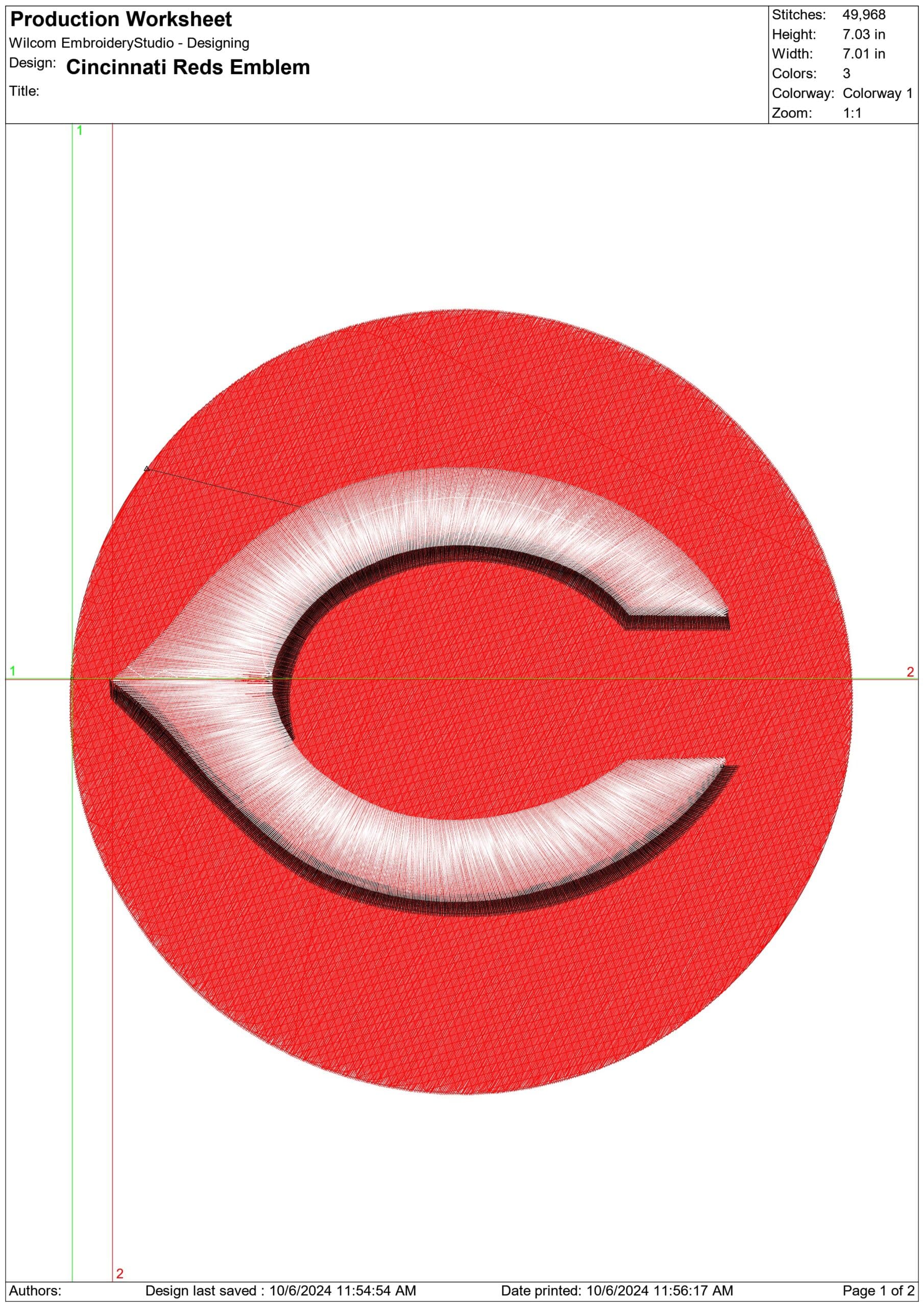 Cincinnati Reds emblem - Major league Baseball logo - MLB embroidery machine pattern embroidery file - instant download — view 2
