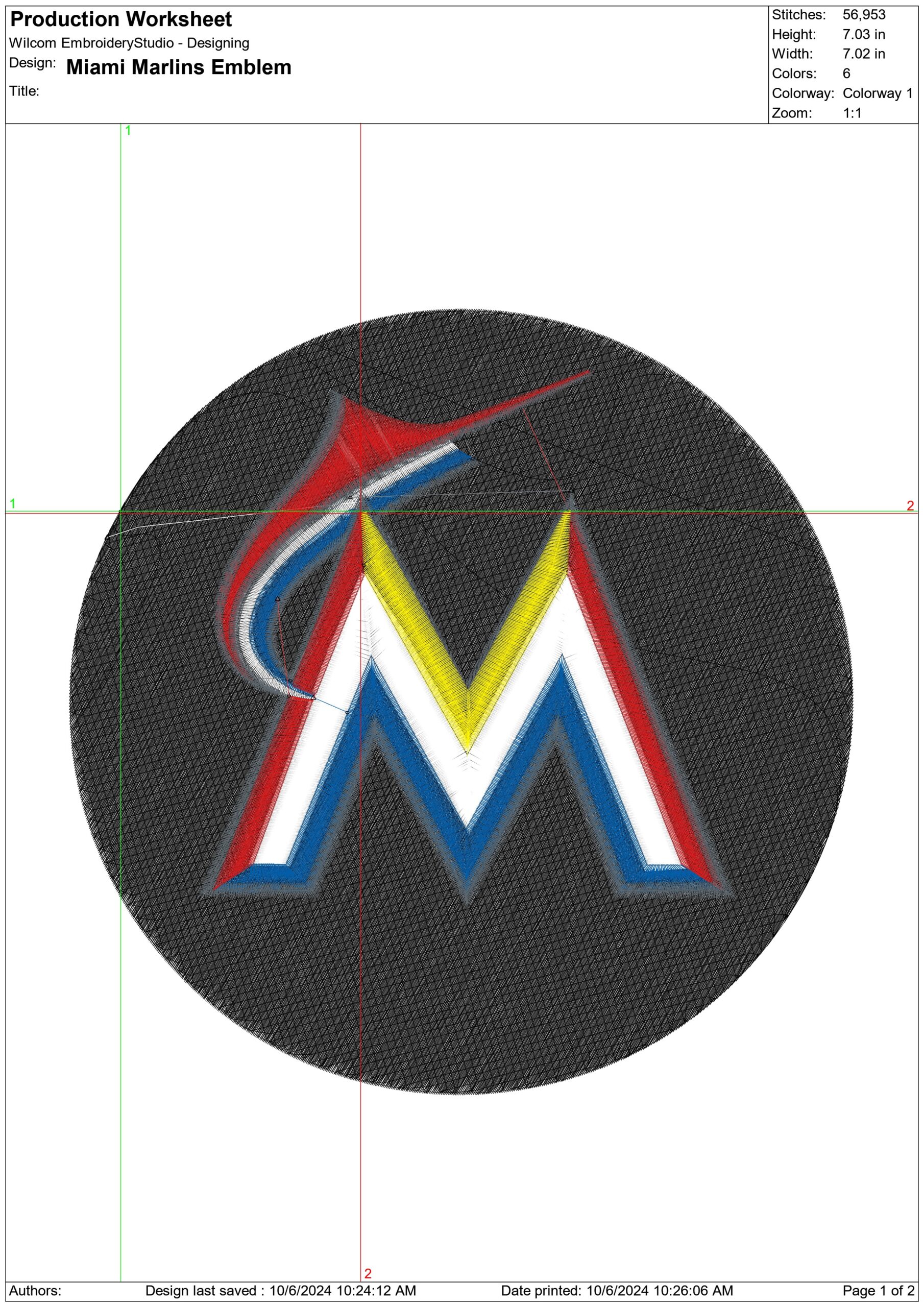 Miami Marlins - Major league Baseball logo - MLB embroidery machine pattern embroidery file - instant download — view 2