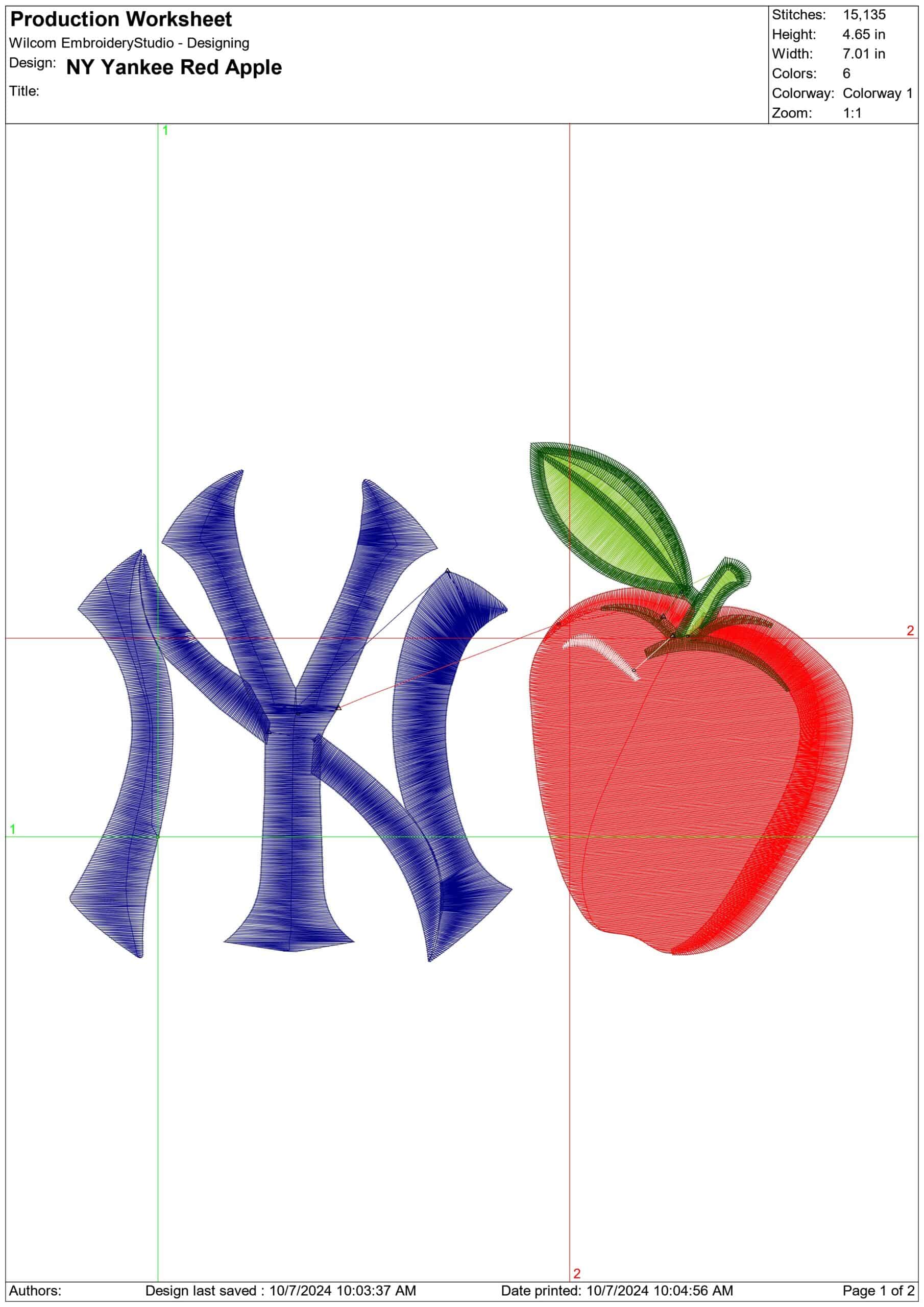 New York Yankees Red Apple - Major league Baseball logo - MLB embroidery machine pattern embroidery file - instant download — view 2
