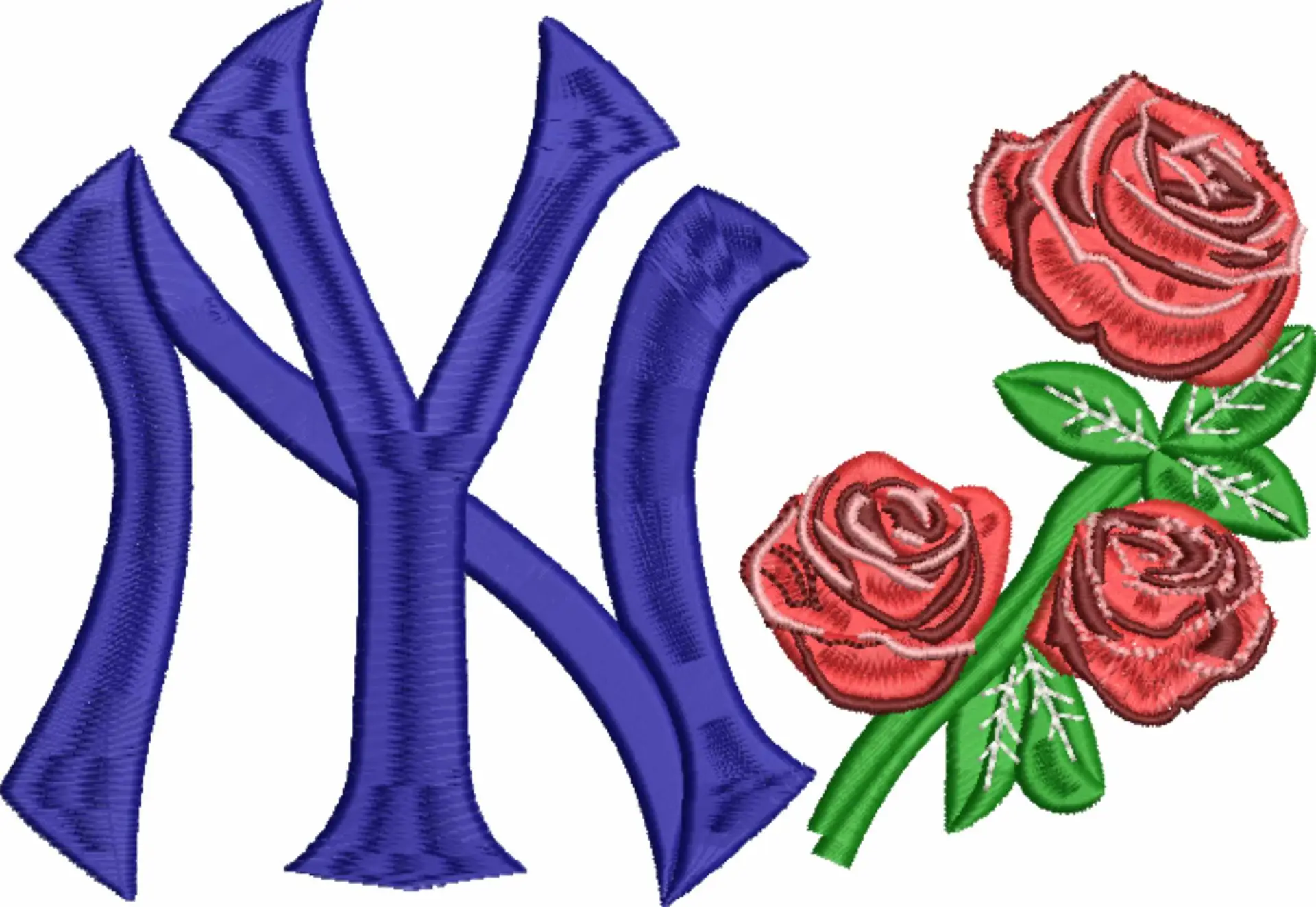 New York Yankees Roses - Major league Baseball logo - MLB embroidery machine pattern embroidery file - instant download
