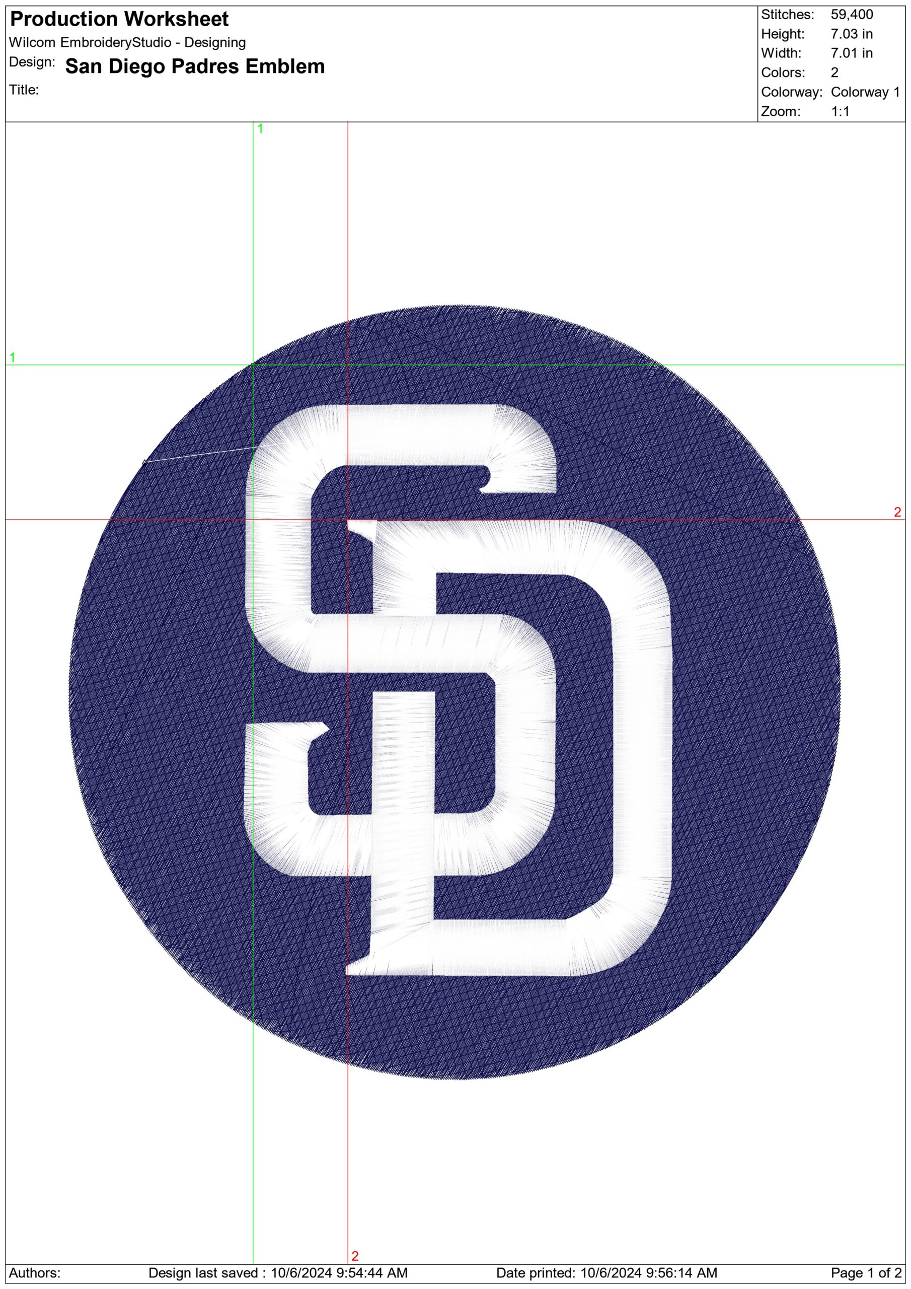 San Diego Padres Emblem - Major league Baseball logo - MLB embroidery machine pattern embroidery file - instant download — view 2