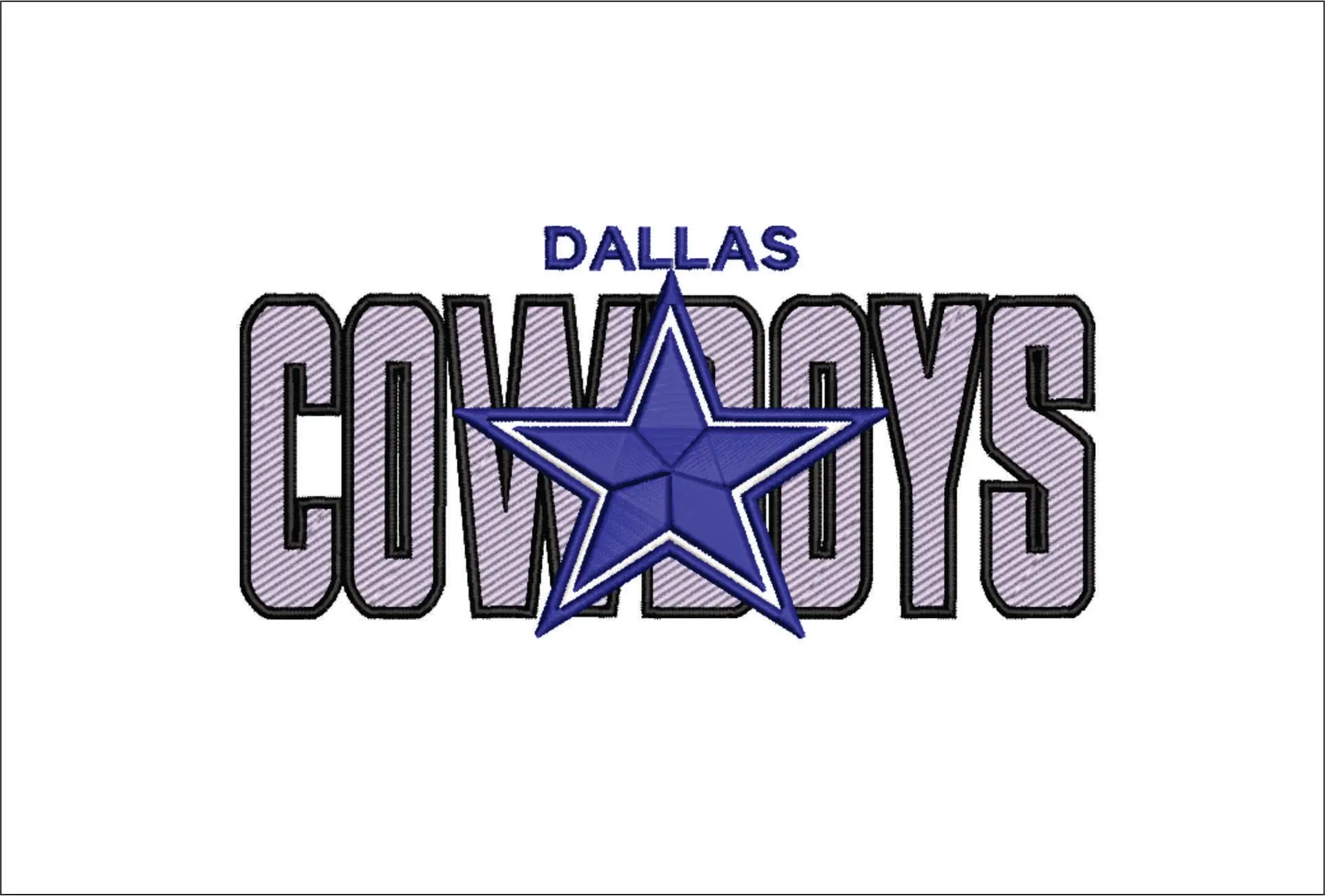 Dallas Cowboys NFL stylized embroidery design -AT&T Stadium men's football embroidery machine pattern embroidery file - instant download
