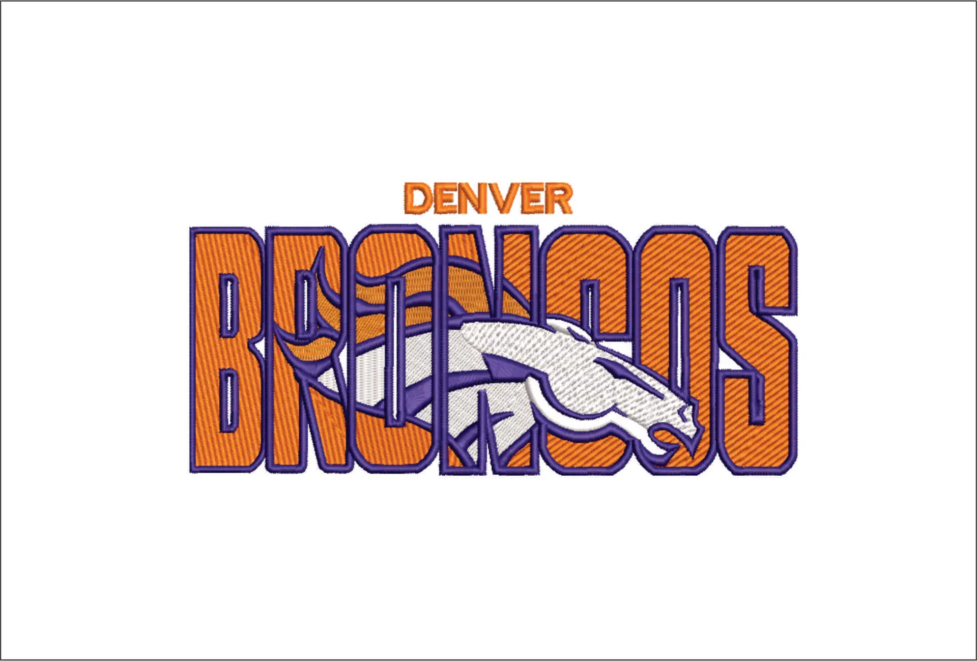 Denver Broncos NFL stylized embroidery design -Mile High Stadium men's football embroidery machine pattern embroidery file - instant download