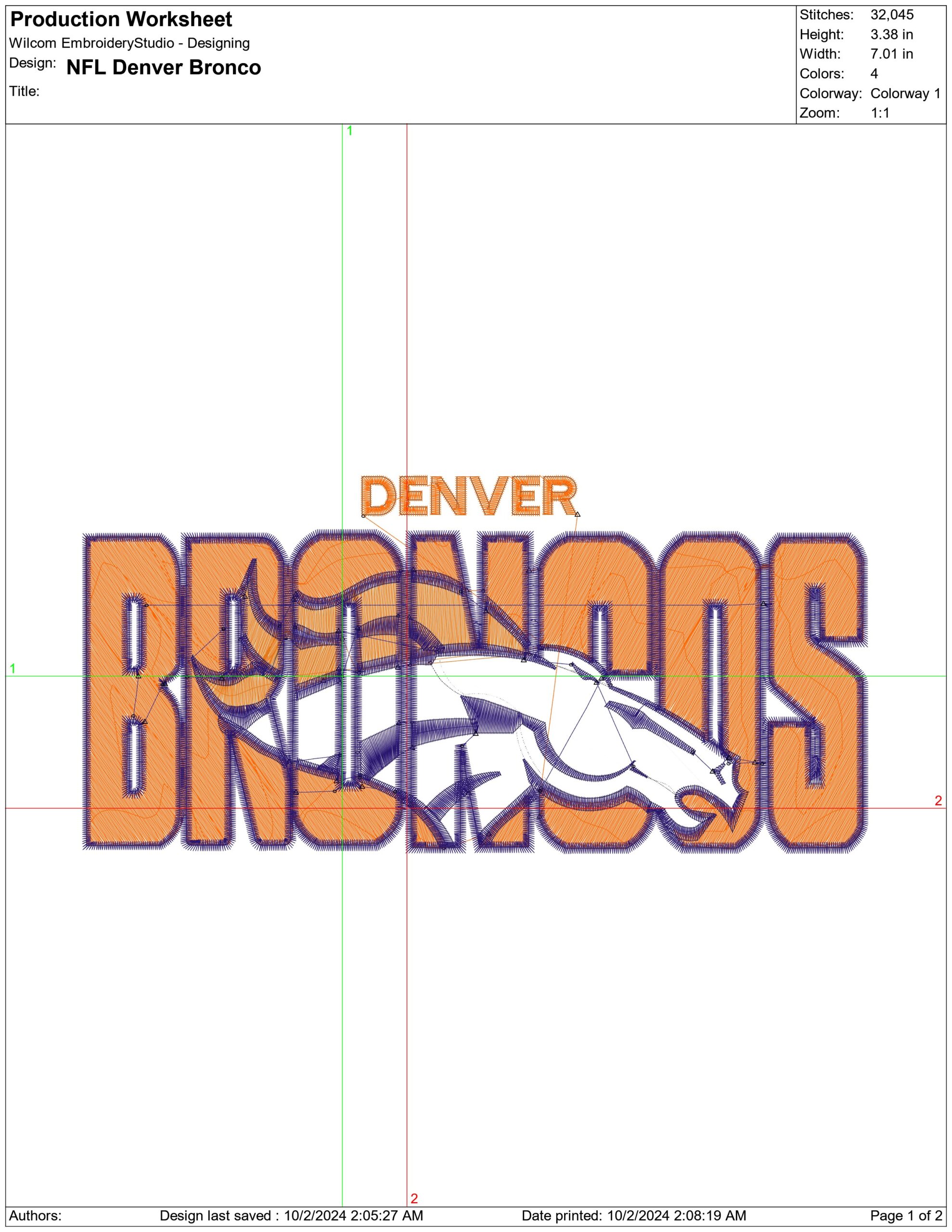 Denver Broncos NFL stylized embroidery design -Mile High Stadium men's football embroidery machine pattern embroidery file - instant download — view 2