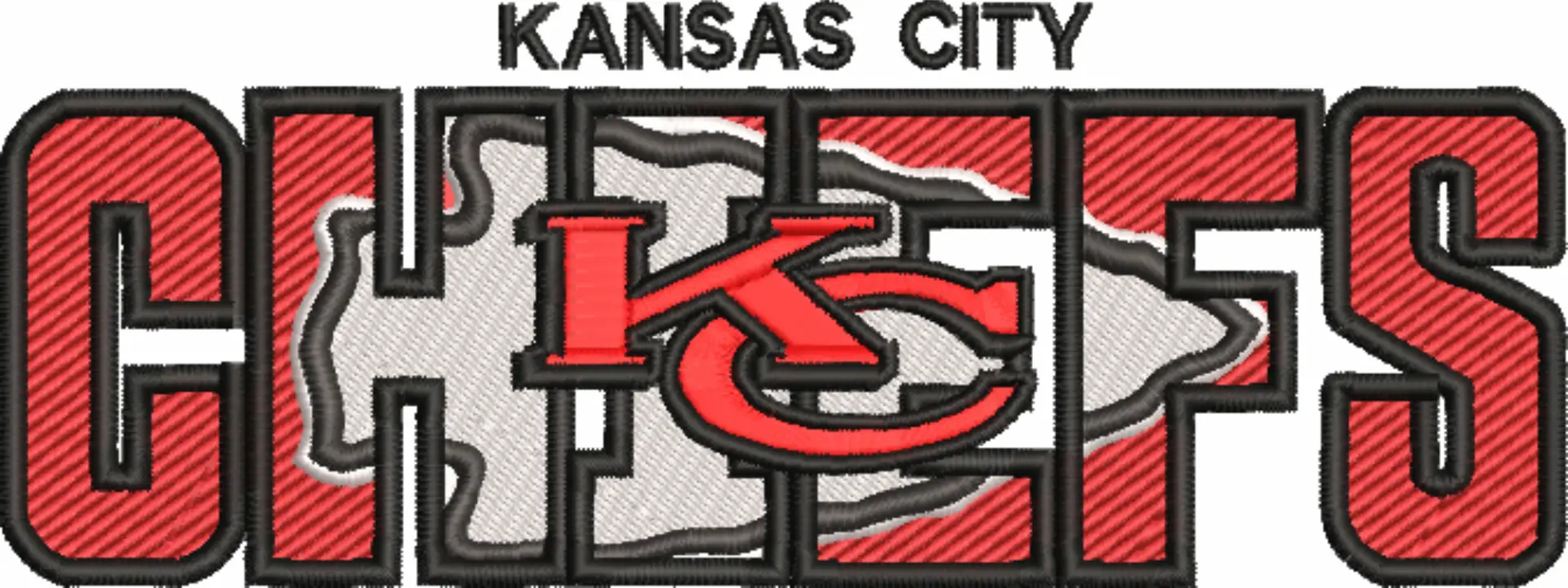 Kansas City Chiefs KC NFL stylized embroidery design -Arrowhead Stadium men's football embroidery machine pattern embroidery file - instant download — view 4