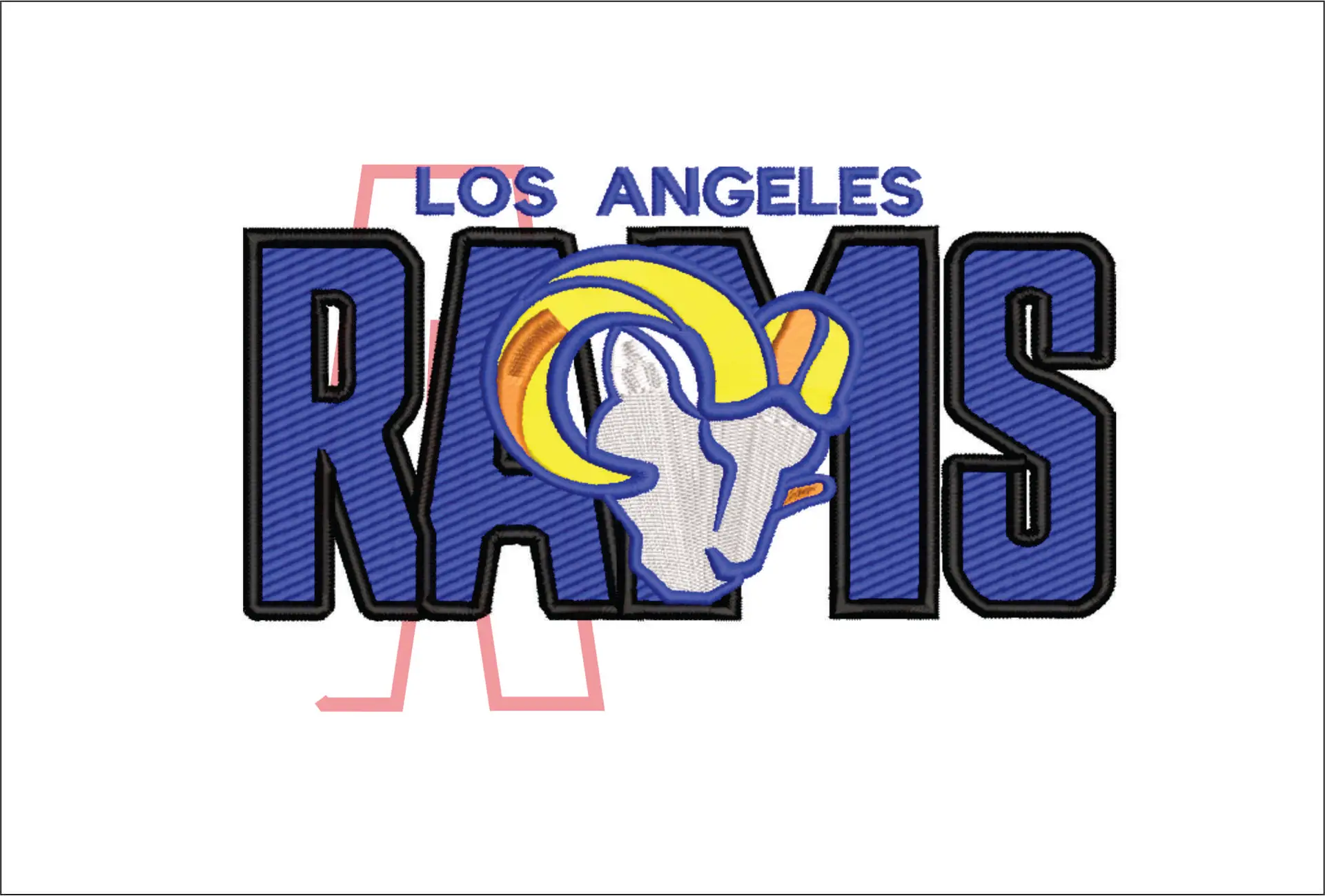 Los Angeles Rams NFL stylized embroidery design -Sofi Stadium men's football embroidery machine pattern embroidery file - instant download