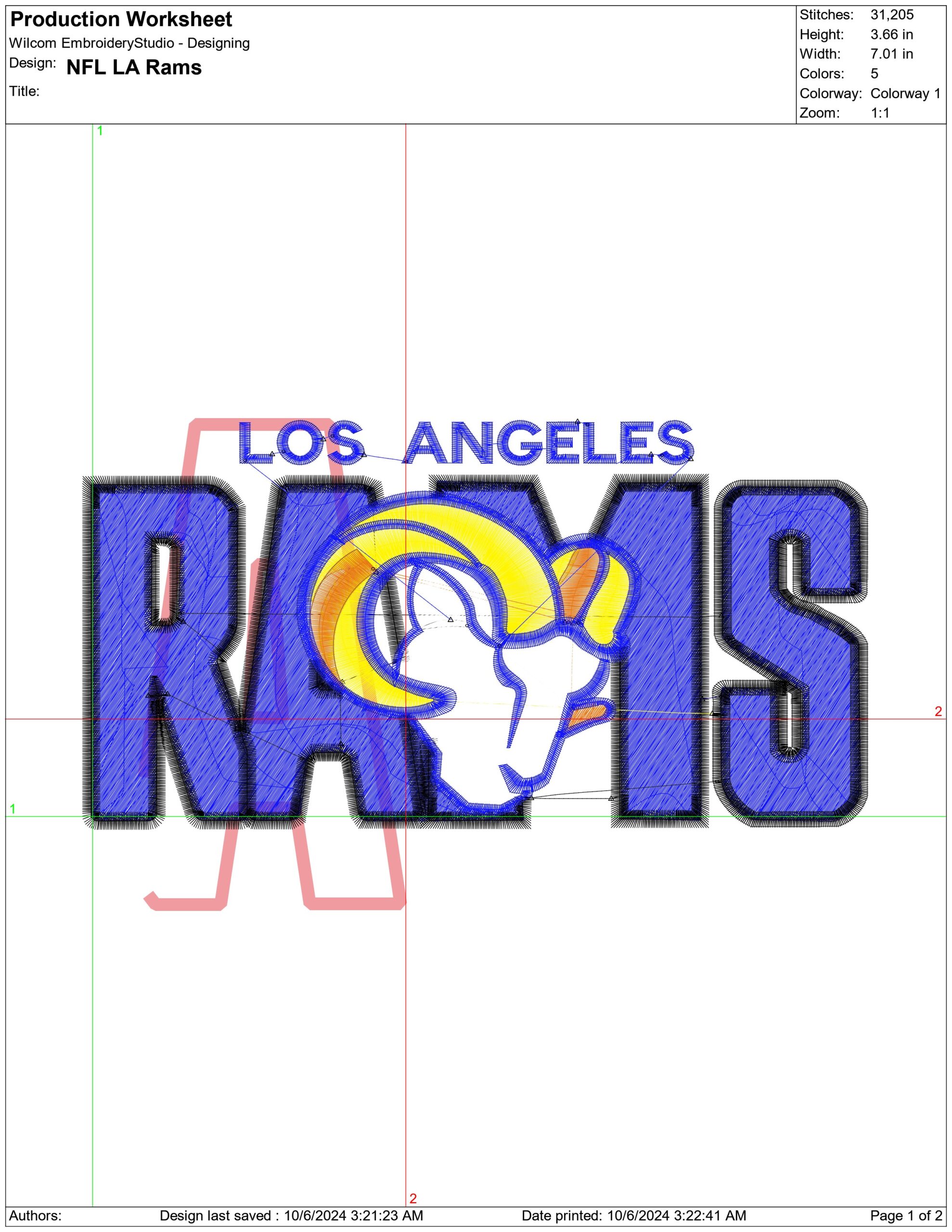 Los Angeles Rams NFL stylized embroidery design -Sofi Stadium men's football embroidery machine pattern embroidery file - instant download — view 2