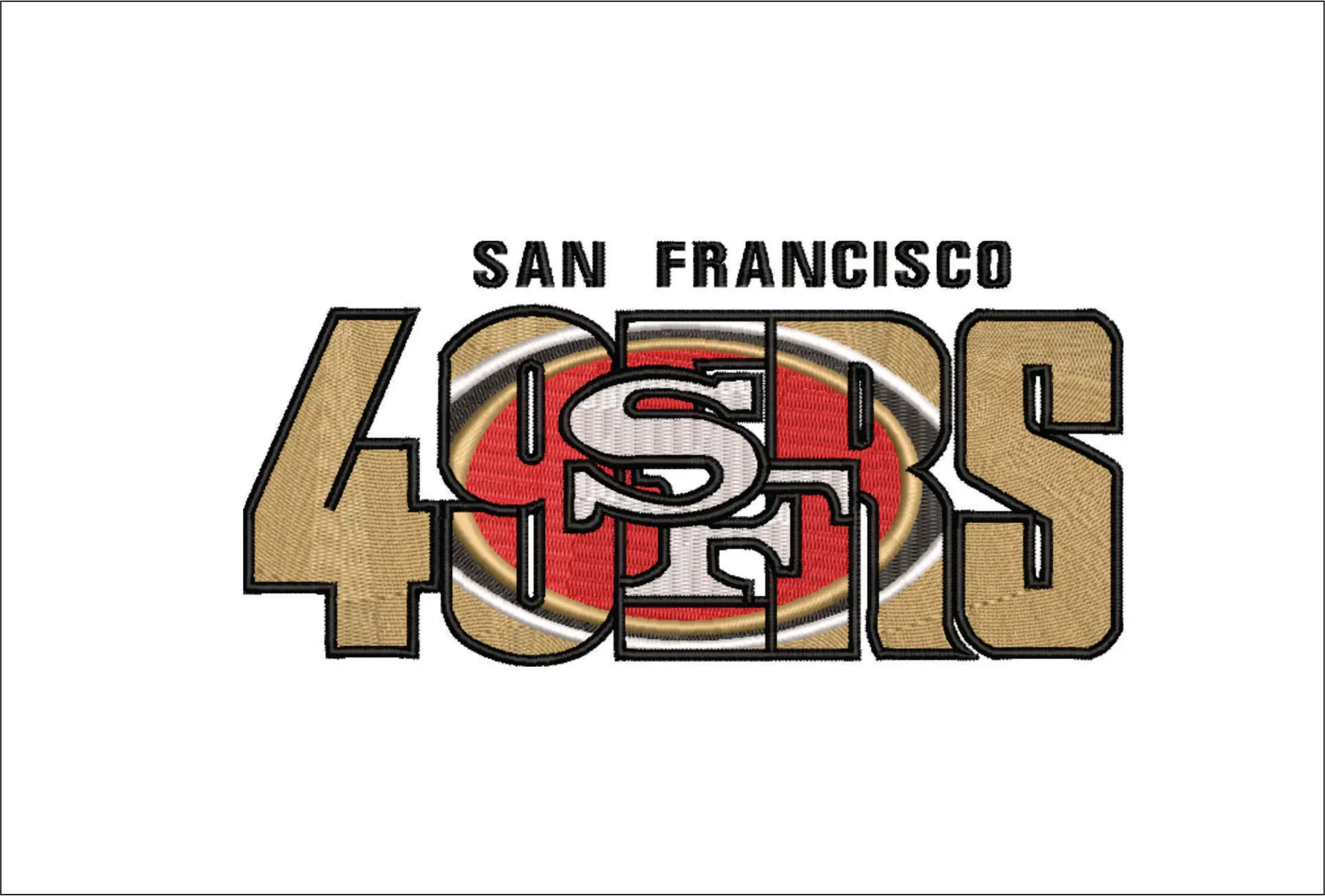San Francisco 49ers NFL stylized embroidery design -Levi's Stadium men's football embroidery machine pattern embroidery file - instant download