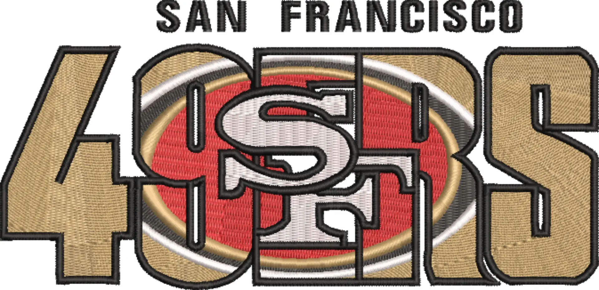 San Francisco 49ers NFL stylized embroidery design -Levi's Stadium men's football embroidery machine pattern embroidery file - instant download — view 4