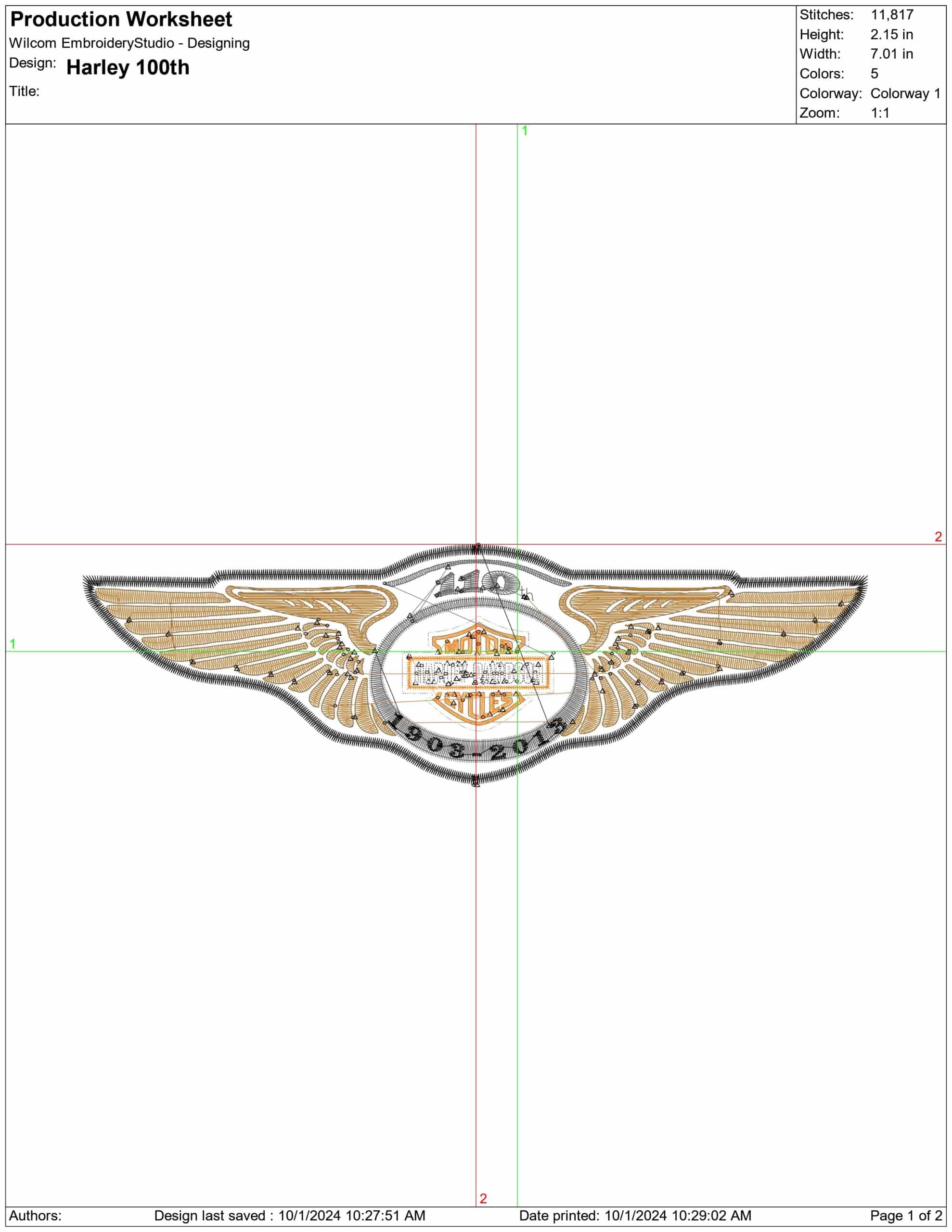 Harley Davidson Motorbike 110years Logo embroidery design - group design machine pattern Bike Company embroidery file instant download in a frame — view 2